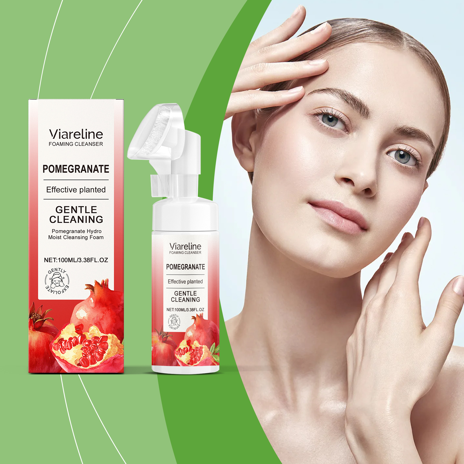 viareline-pomegranate-foam-cleanser-gently-cleanses-facial-skin-refreshing-and-moist-with-dense-foam