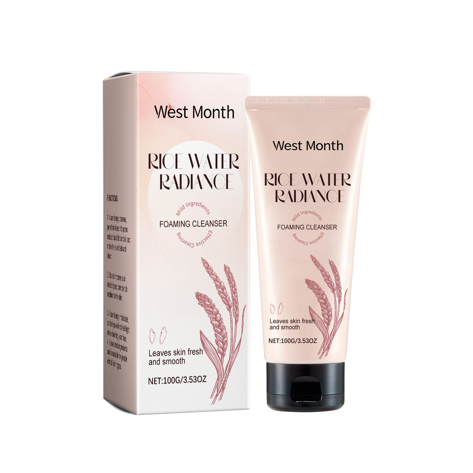 West&Month Rice Extract Cleanser: Gentle Cleansing, No Tightness, Radiant Smooth Skin