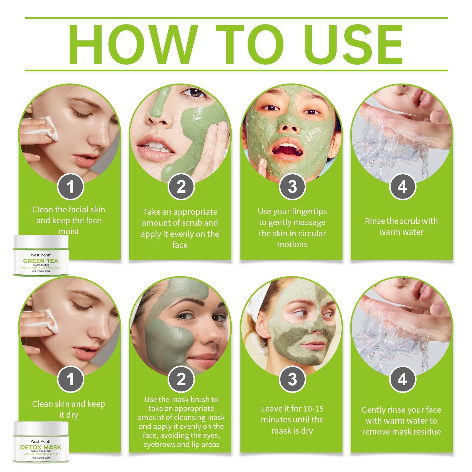 west-month-green-tea-cleansing-set-cleanses-skin-balances-oil-hydrates-tender-and-refreshing-oil-control-set