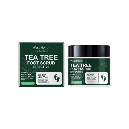 West Month 茶树足部磨砂膏 按摩软化角质清洁滋润嫩滑足部磨砂膏