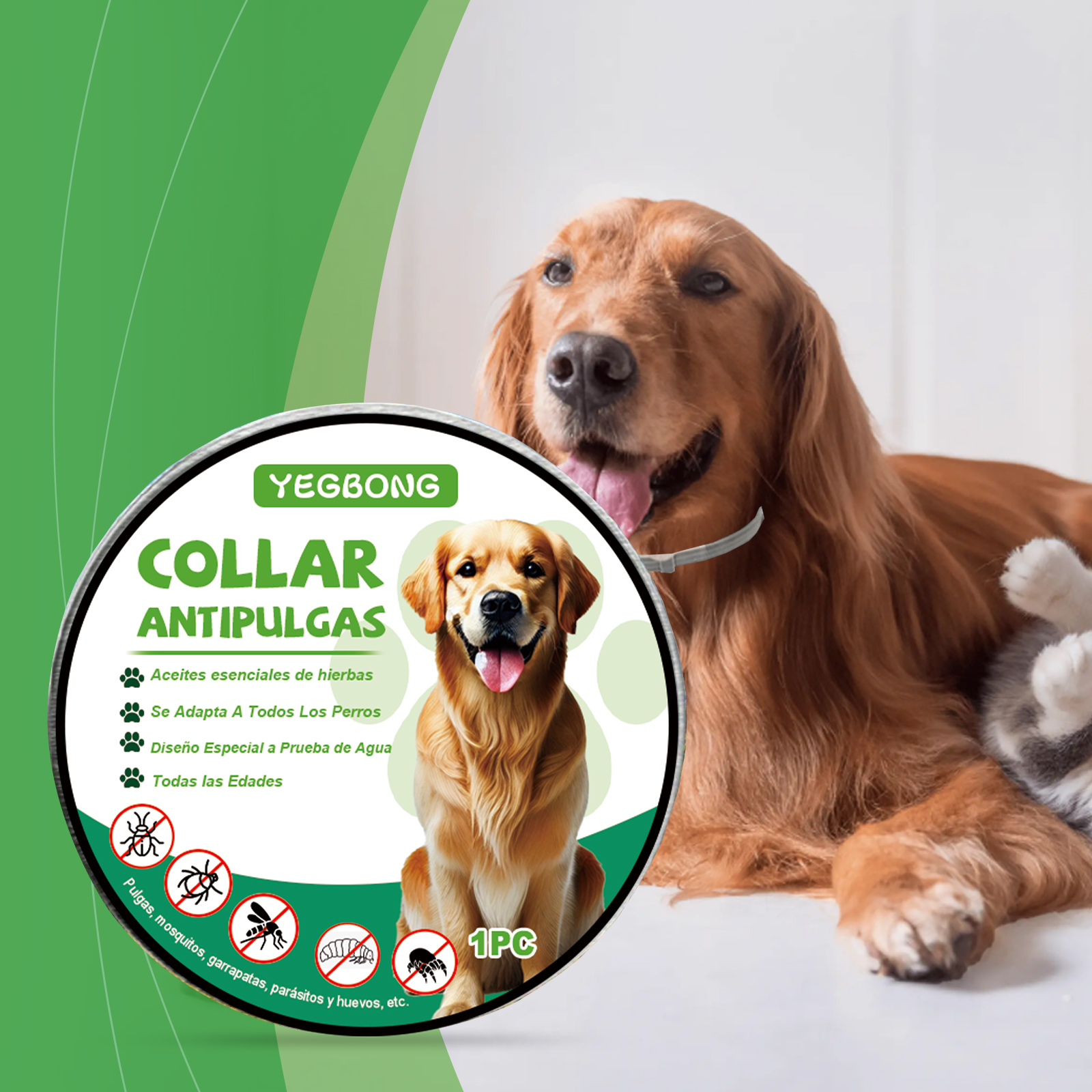 Collare anti-vermi per animali domestici Yegbong contro pulci, zecche e pidocchi_voghion.com