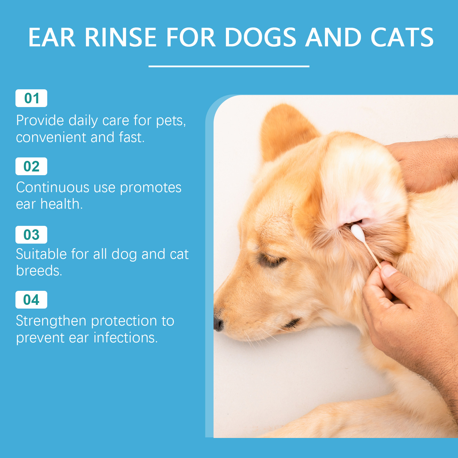 YEGBONG Pet Cleaner Daily Care For Pets Relieves Ear Discomfort Gentle Earwax Cleaning_voghion.com
