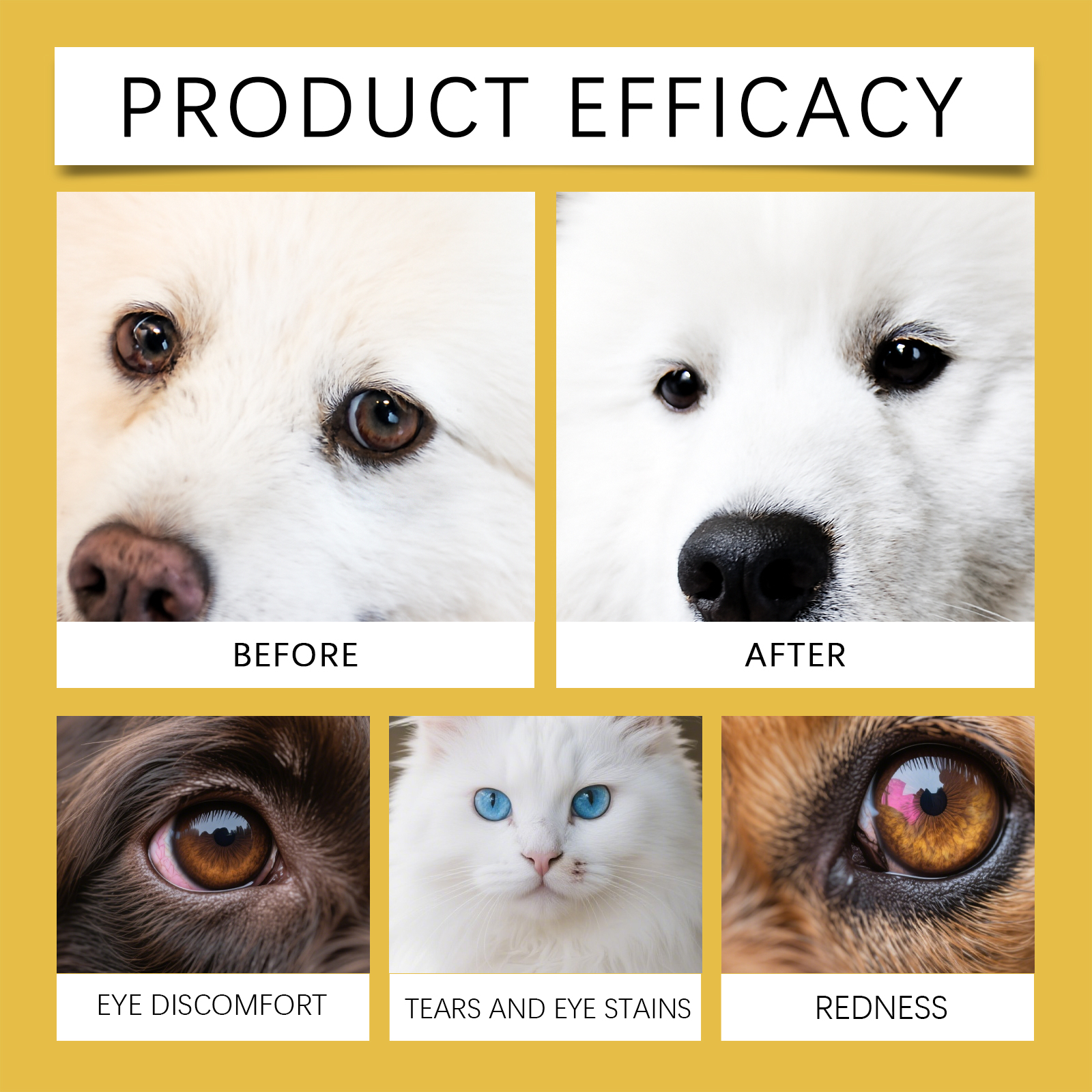 Yegbong Eye Pet Cats And Dogs General Daily Gentle Cleaning Tear Stain Secretion Care Drops_voghion.com