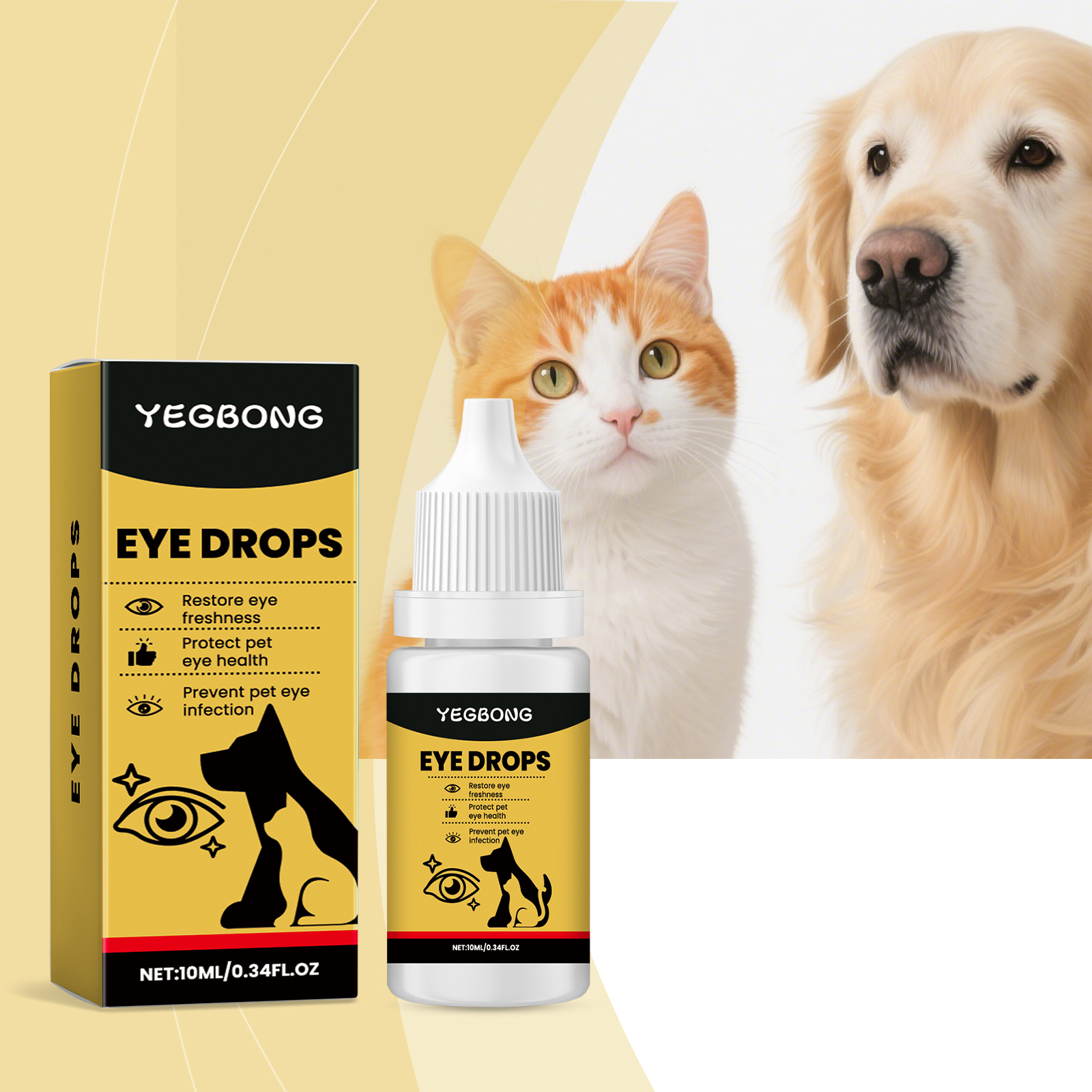 Yegbong Eye Pet Cats And Dogs General Daily Gentle Cleaning Tear Stain Secretion Care Drops_voghion.com
