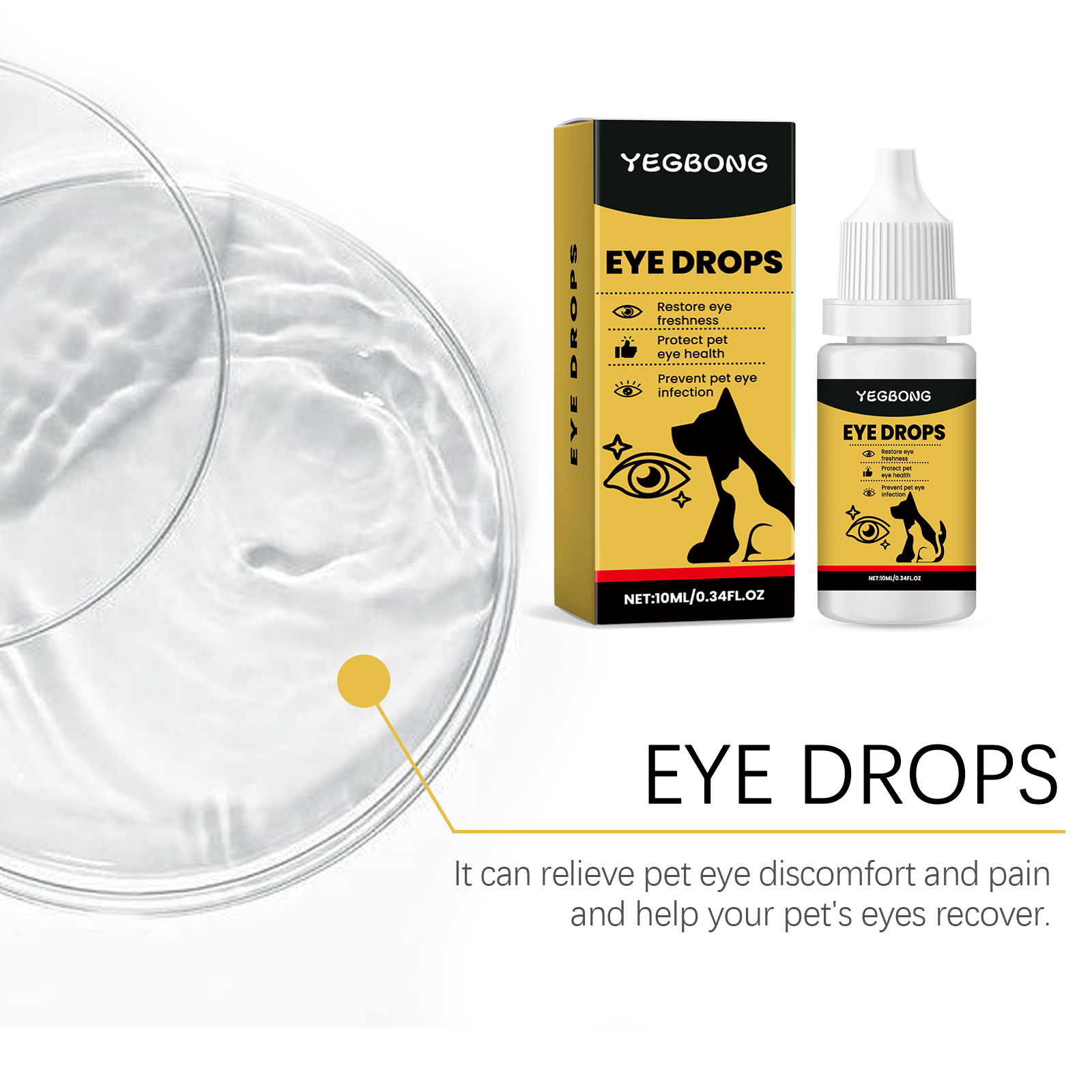 Yegbong Eye Pet Cats And Dogs General Daily Gentle Cleaning Tear Stain Secretion Care Drops_voghion.com
