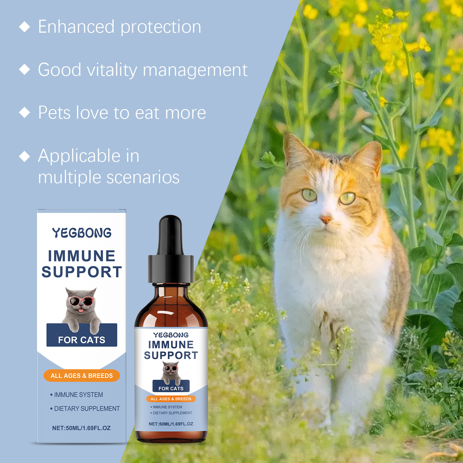 Compléments vitaminés pour chats gouttes de soin quotidien_voghion.com