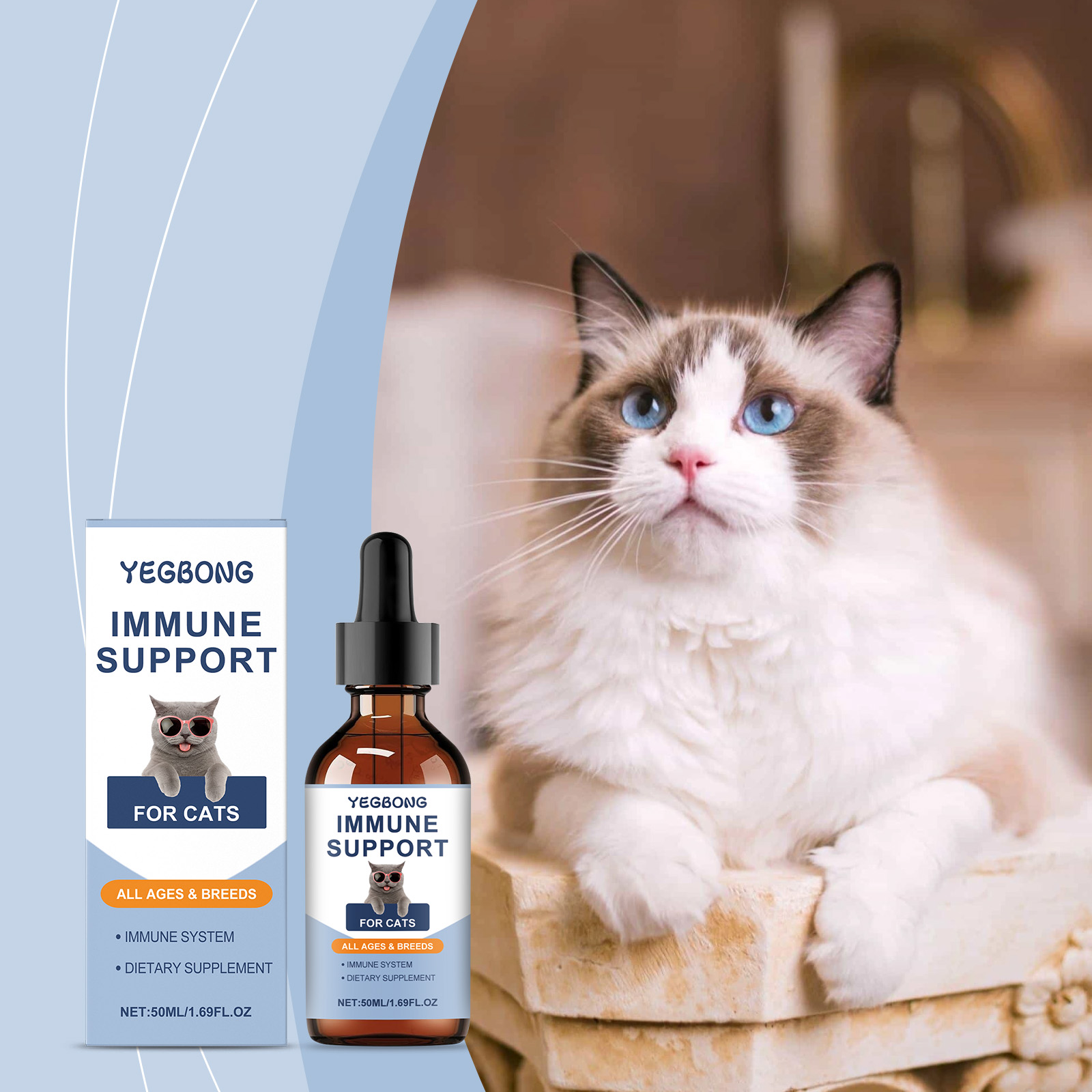 Compléments vitaminés pour chats gouttes de soin quotidien_voghion.com