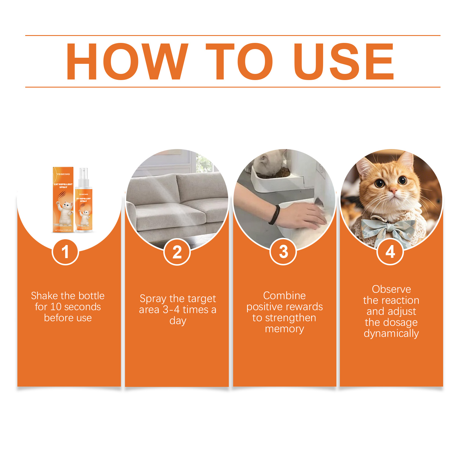Répulsif pour chats Yegbong, anti-morsures et griffures, idéal pour les meubles des familles avec plusieurs animaux. Spray doux._voghion.com