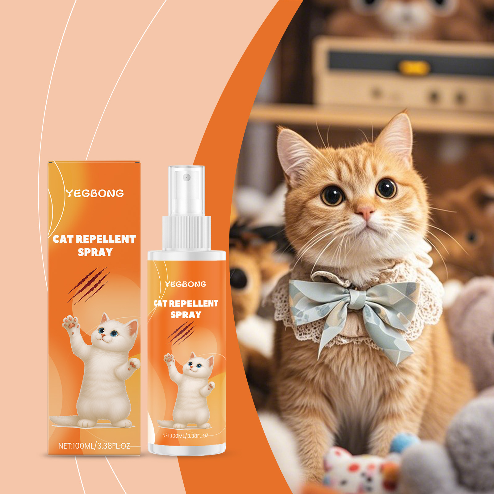 Répulsif pour chats Yegbong, anti-morsures et griffures, idéal pour les meubles des familles avec plusieurs animaux. Spray doux._voghion.com