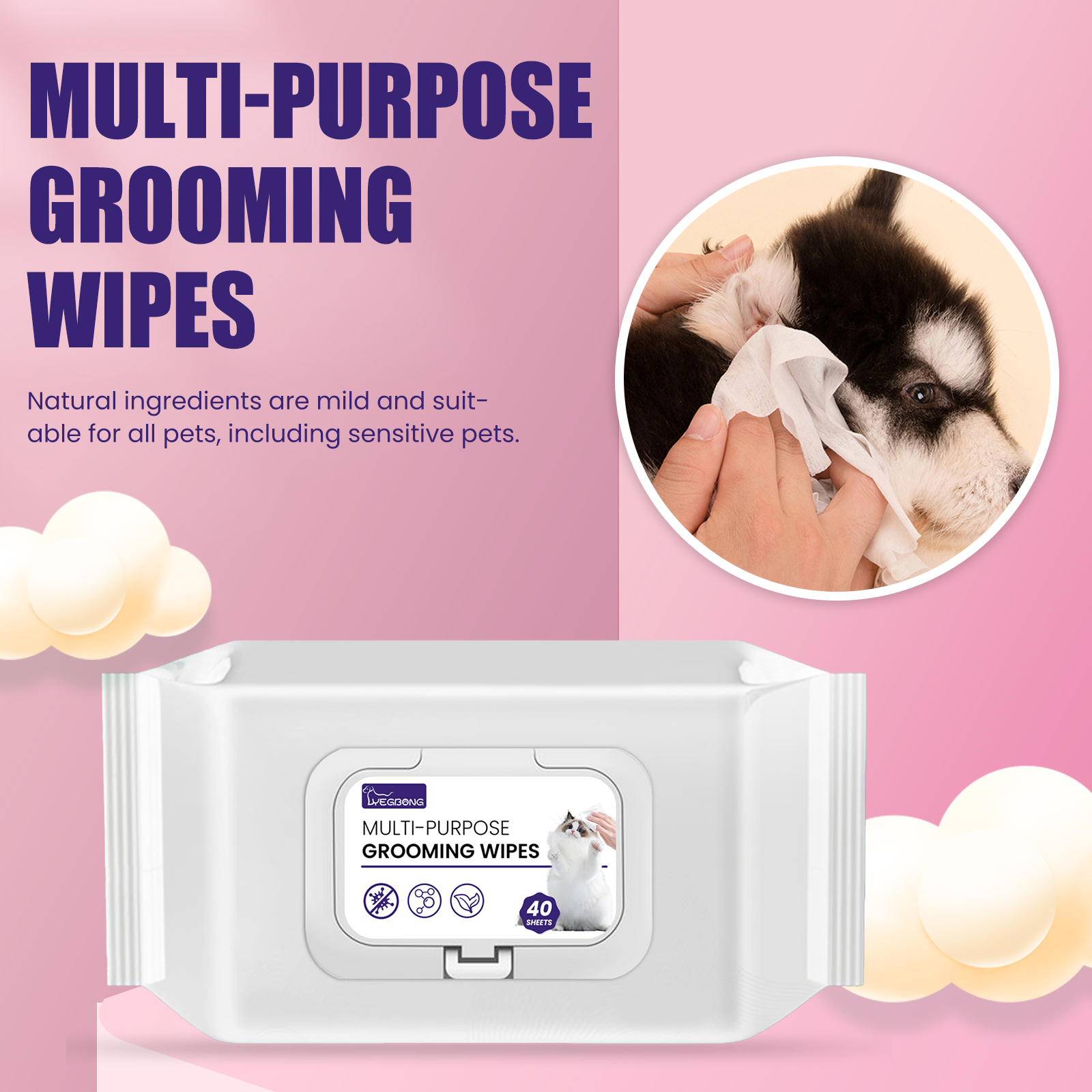 Pet Cleaning Wipes For Cats And Dogs Deodorising And Odour Removal_voghion.com