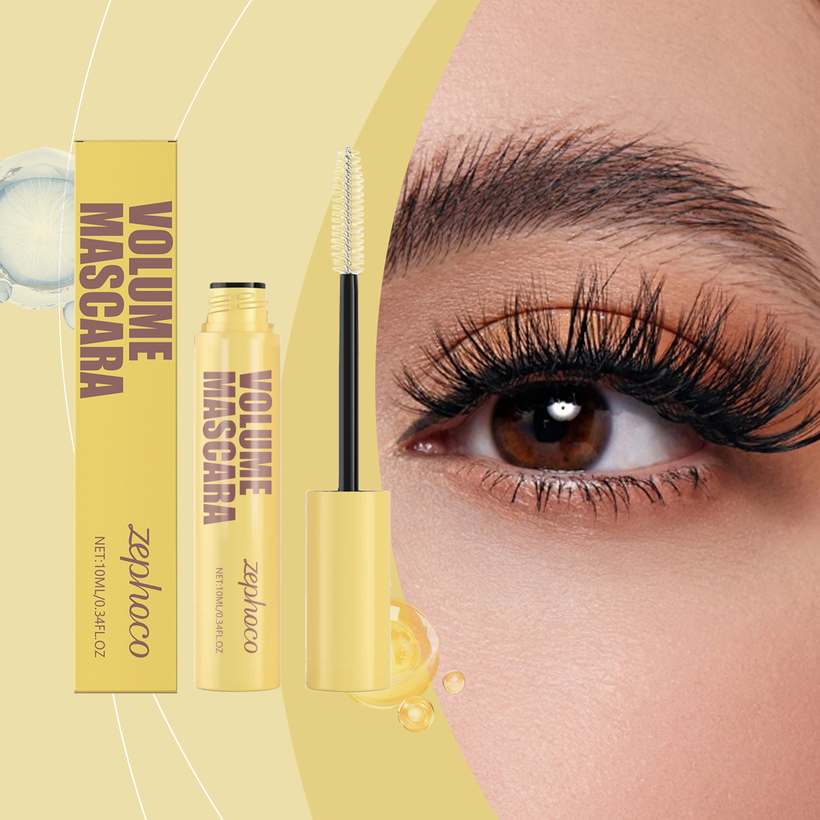 Zephoco Thick And Slender Mascara, Natural Long-lasting Formula_voghion.com