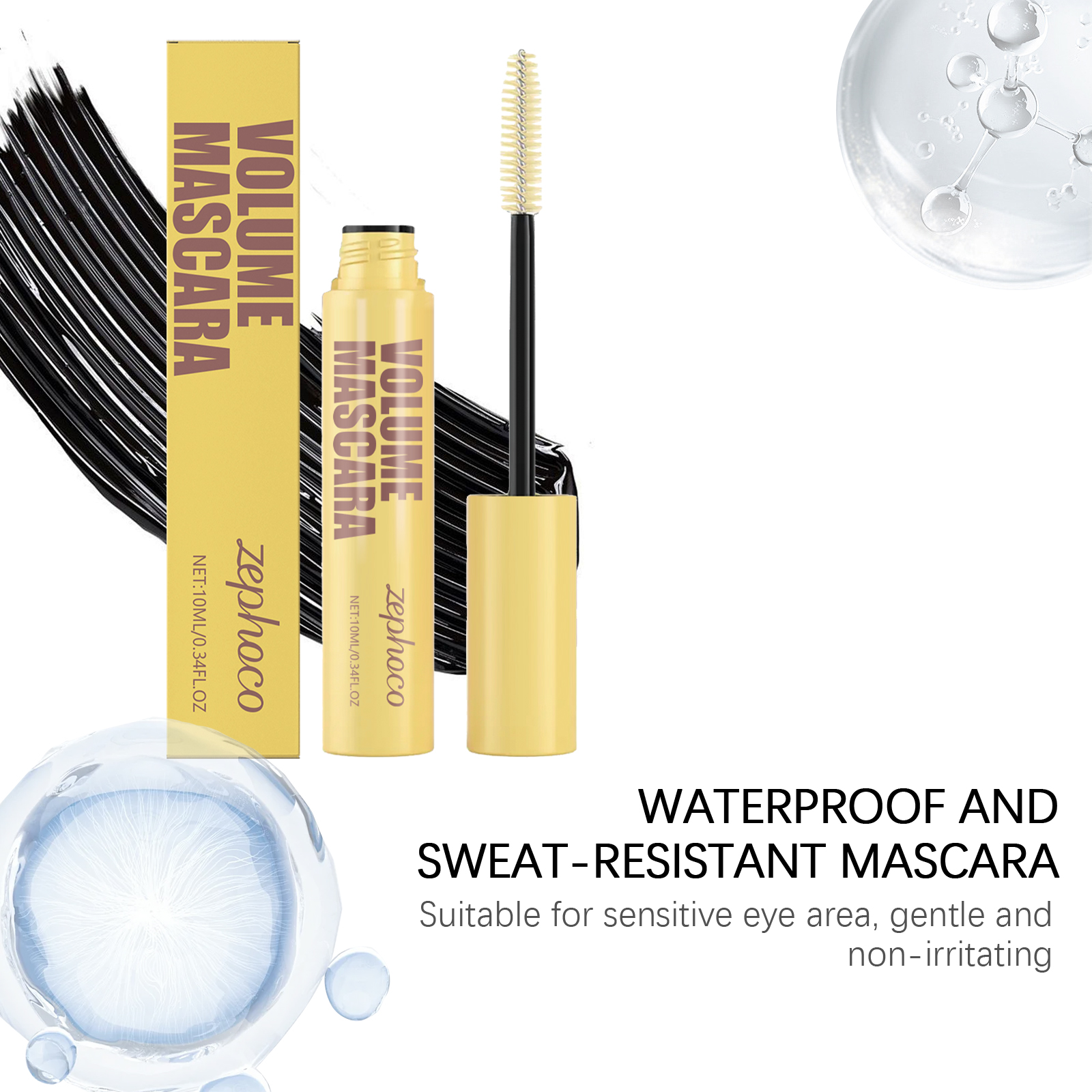 Zephoco Thick And Slender Mascara, Natural Long-lasting Formula_voghion.com