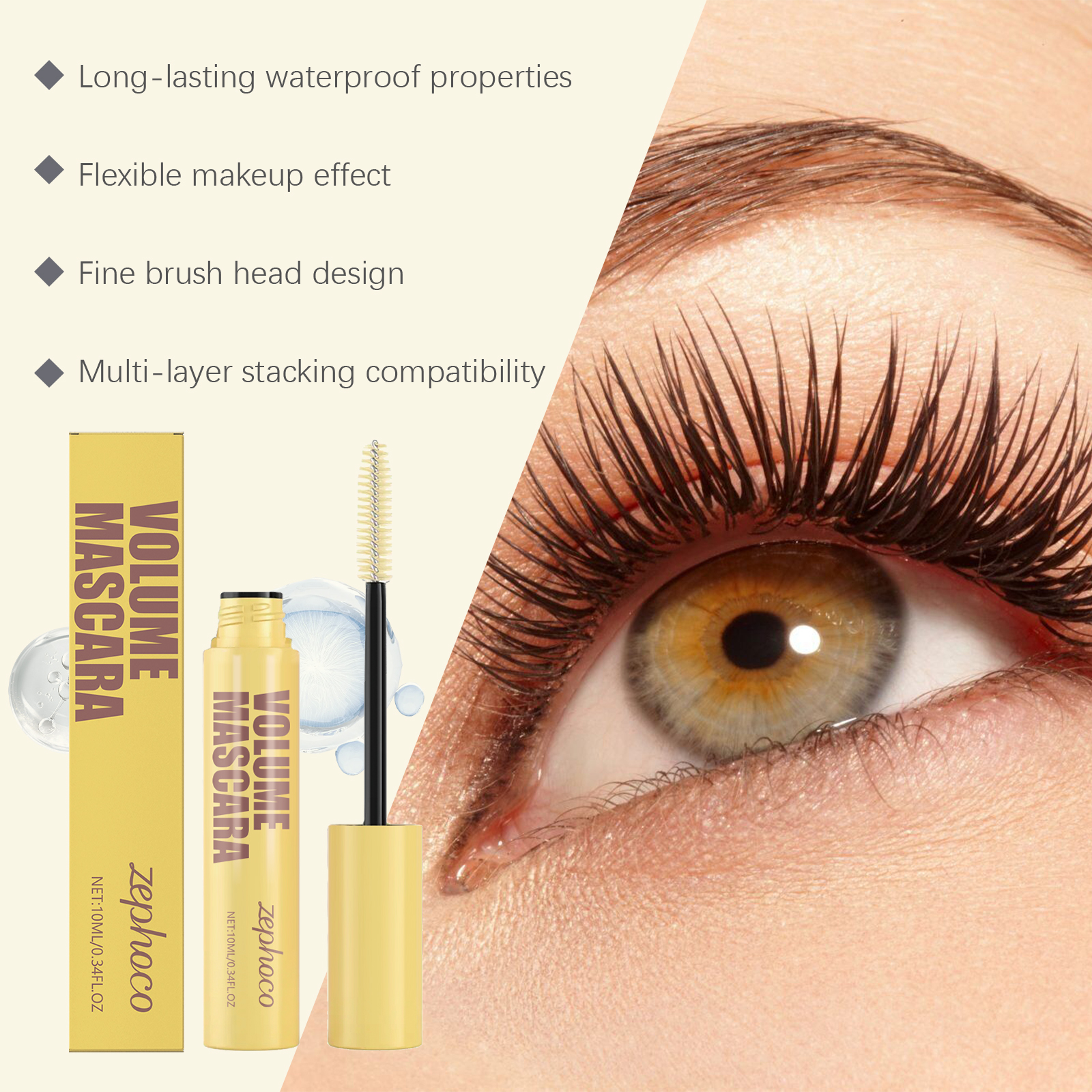Zephoco Thick And Slender Mascara, Natural Long-lasting Formula_voghion.com