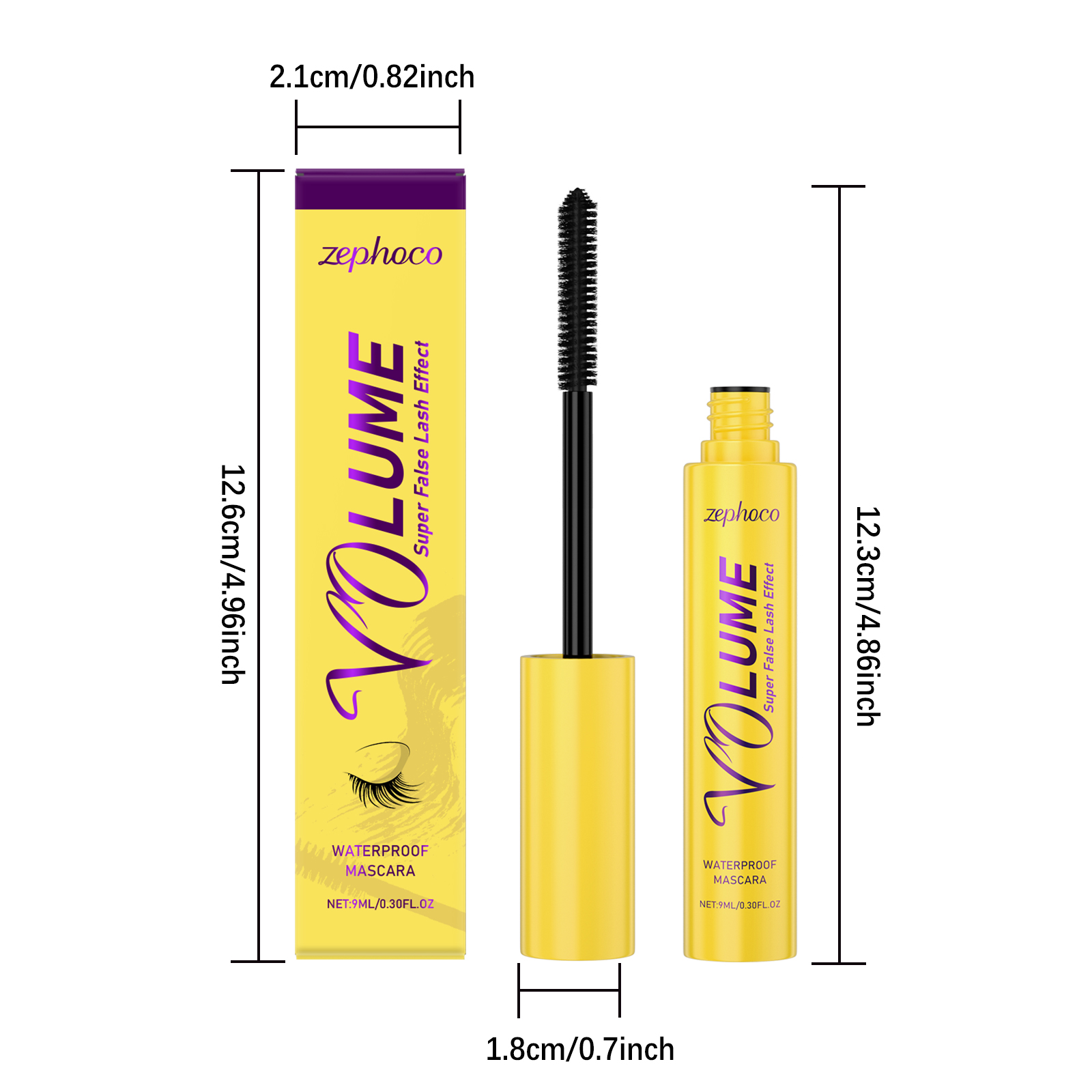 Zephoco Black Mascara Natural Curl Non-staining Daily Light Formula_voghion.com