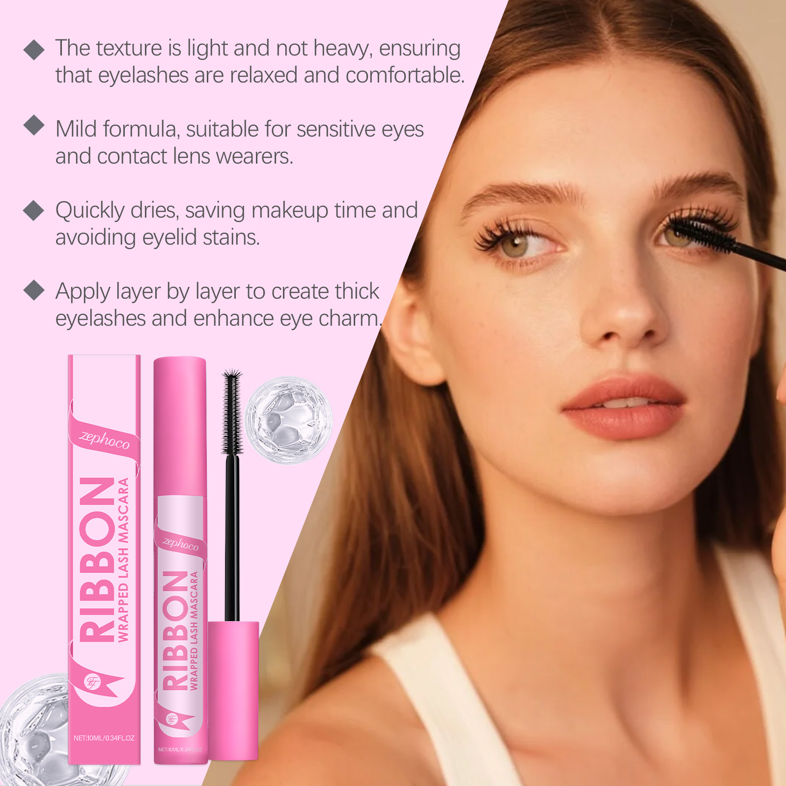 Zephoco Natural Curling Mascara Long Lasting Non Smudge Formula_voghion.com