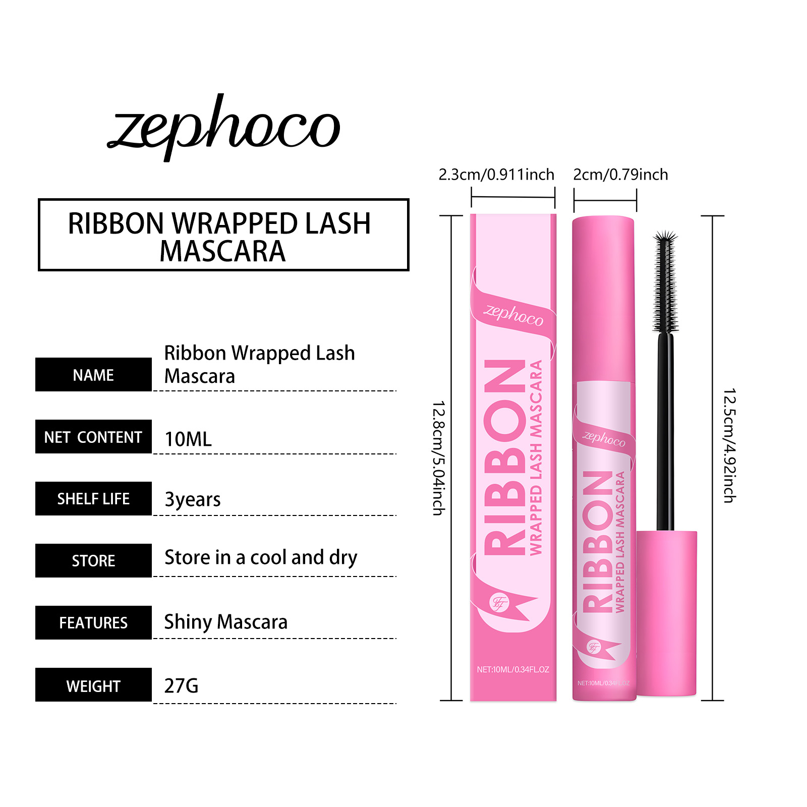 Zephoco Natural Curling Mascara Long Lasting Non Smudge Formula_voghion.com