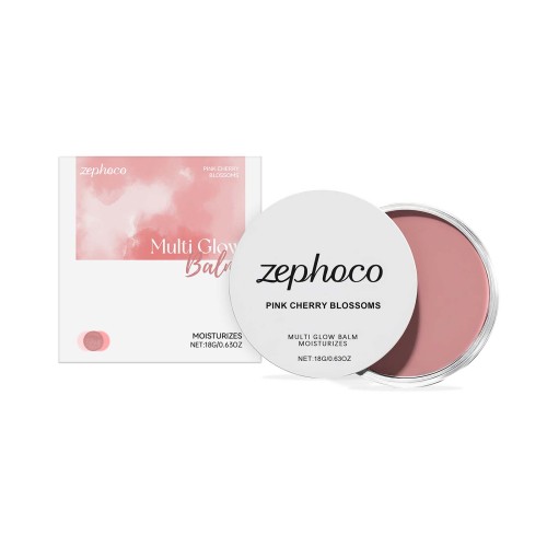 zephoco 粉色樱花腮红膏 日常便携妆感清透自然光泽细腻服帖易上色