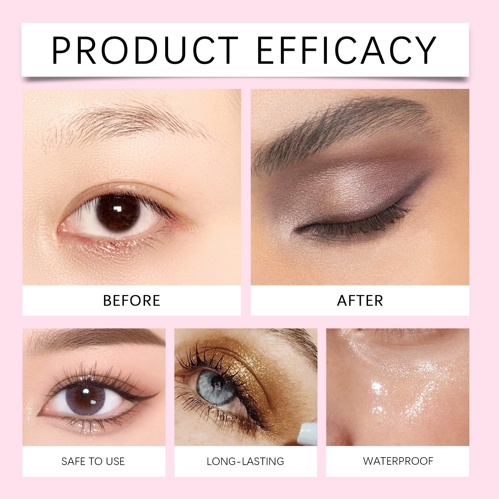 Zephoco Eyeshadow And Eyelash Stickers Portable Eye Makeup Sets_voghion.com