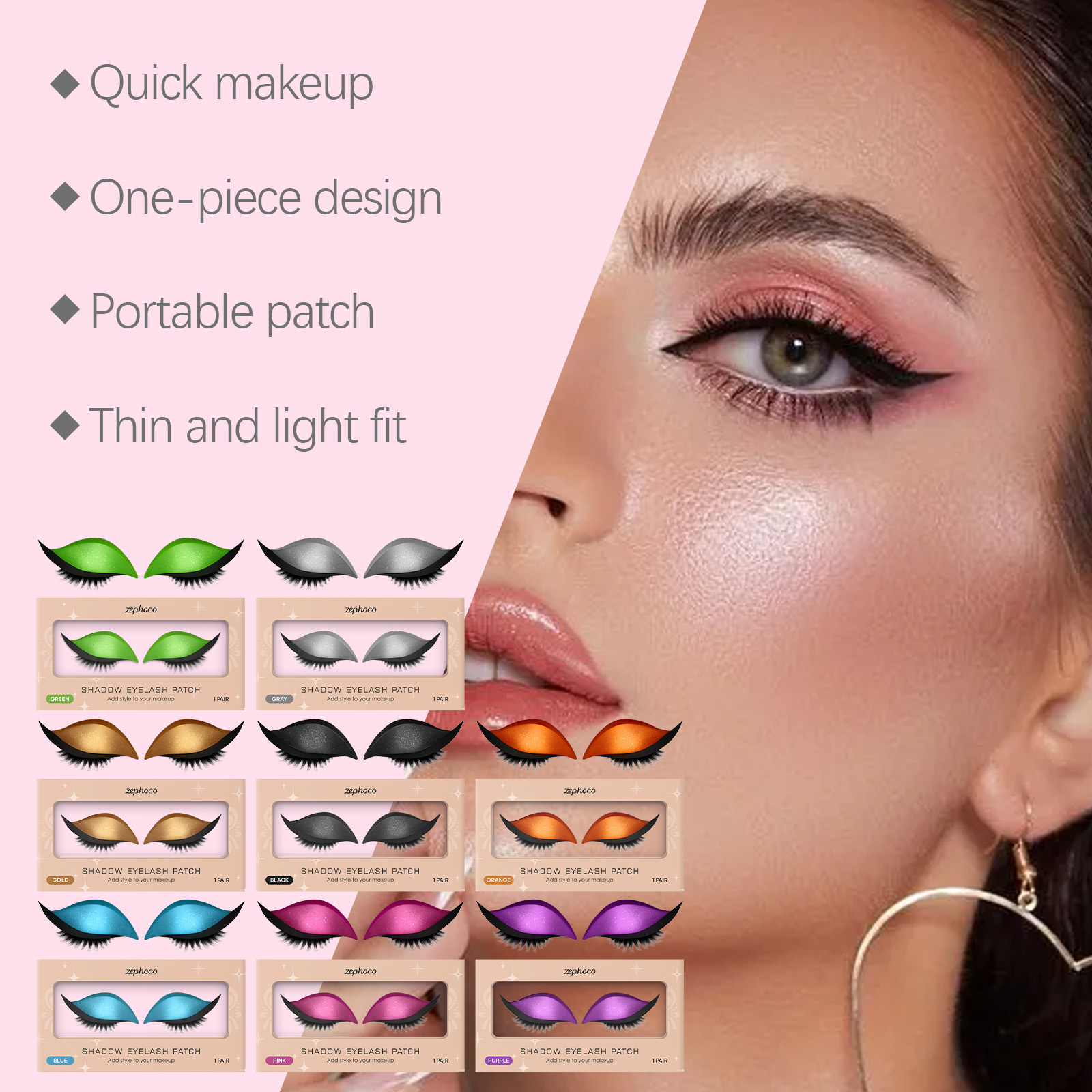 Zephoco Eyeshadow And Eyelash Stickers Portable Eye Makeup Sets_voghion.com