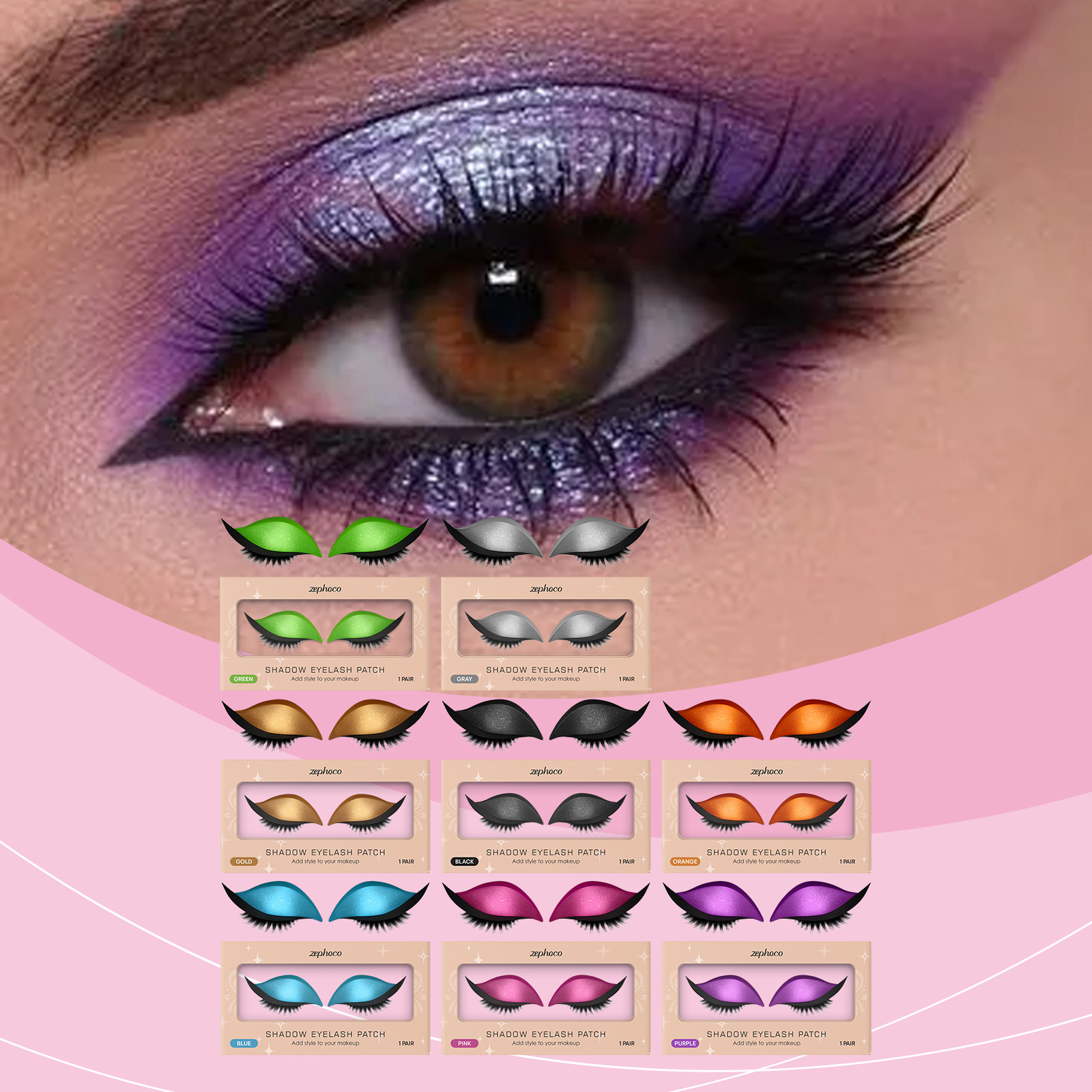 zephoco Eyeshadow And Eyelash Stickers, Portable Eye Makeup Stickers For Lazy People_voghion.com