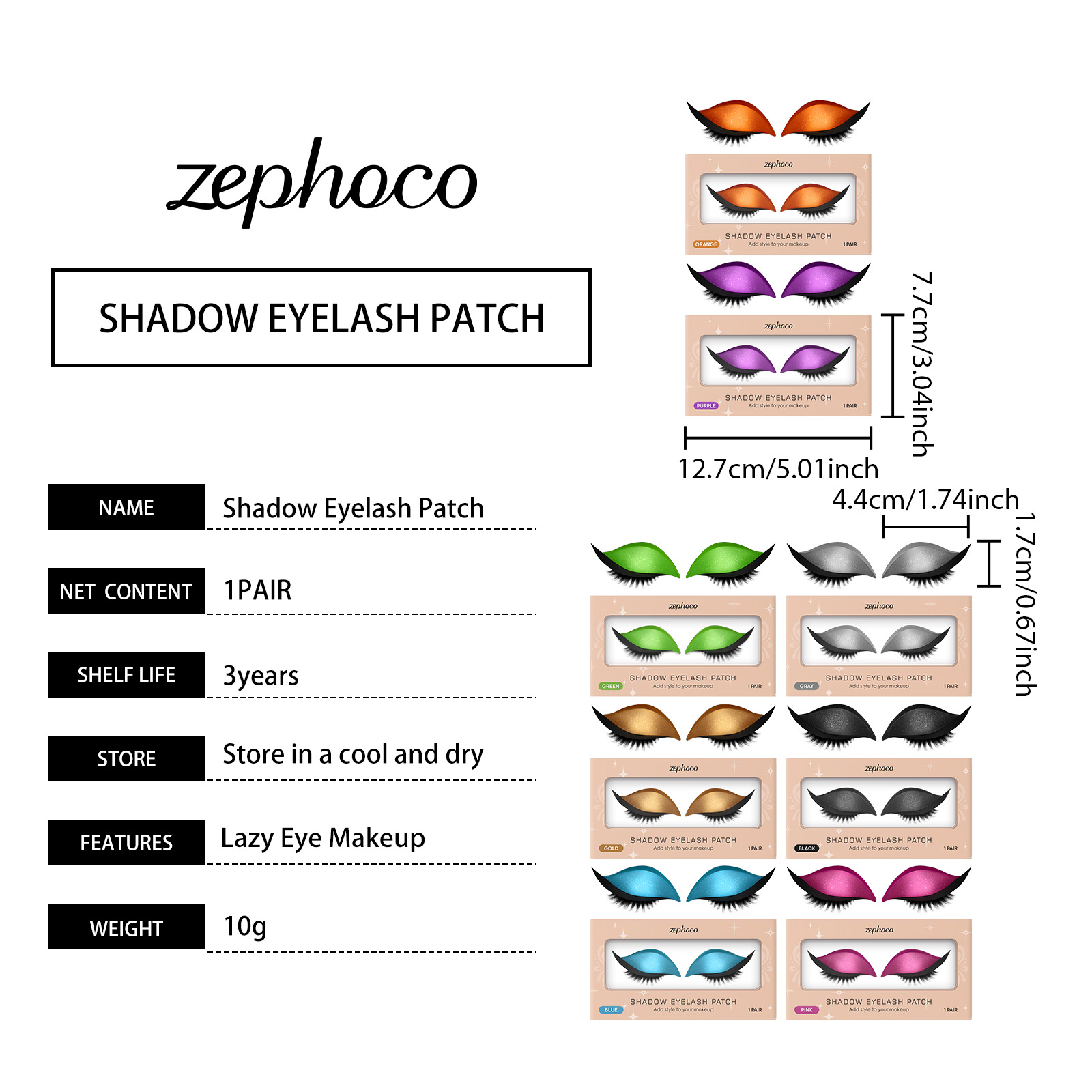Zephoco Eyeshadow And Eyelash Stickers Portable Eye Makeup Sets_voghion.com