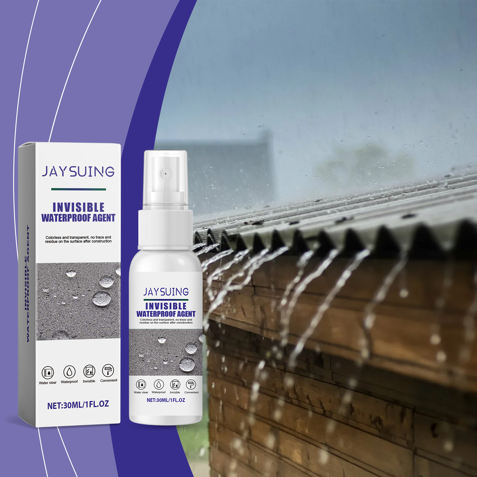 Jaysuing Agente Invisibile Spray Nano Trasparente Penetrante per Bagno, Colla Impermeabile per Piastrelle, Riparazione Perdite_voghion.com