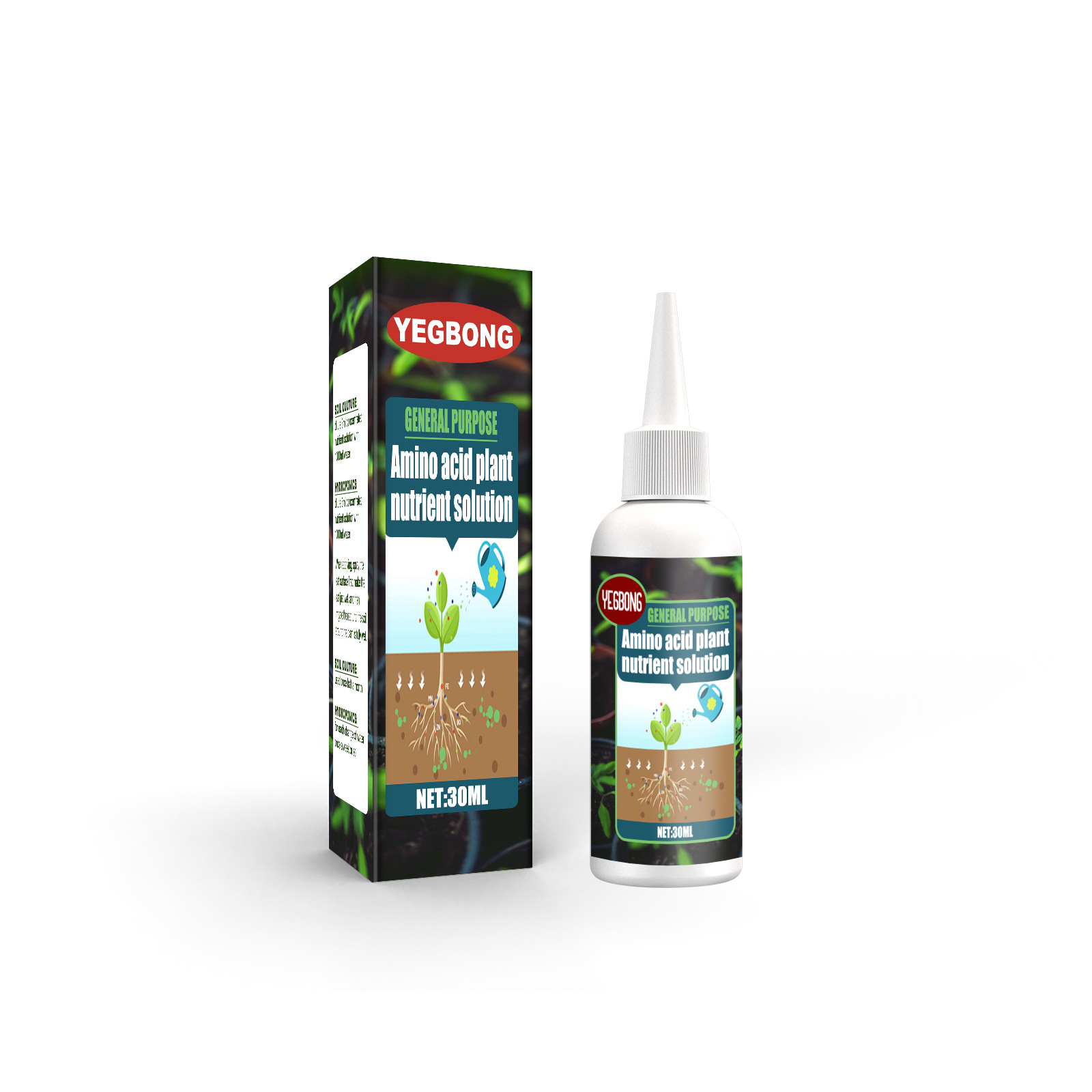 Yegbong Amino Acid Plant Nutrient Solution - Organic Liquid Fertilizer, Promotes Root and Leaf Growth, Enhances Germination Rate, Balances Soil pH