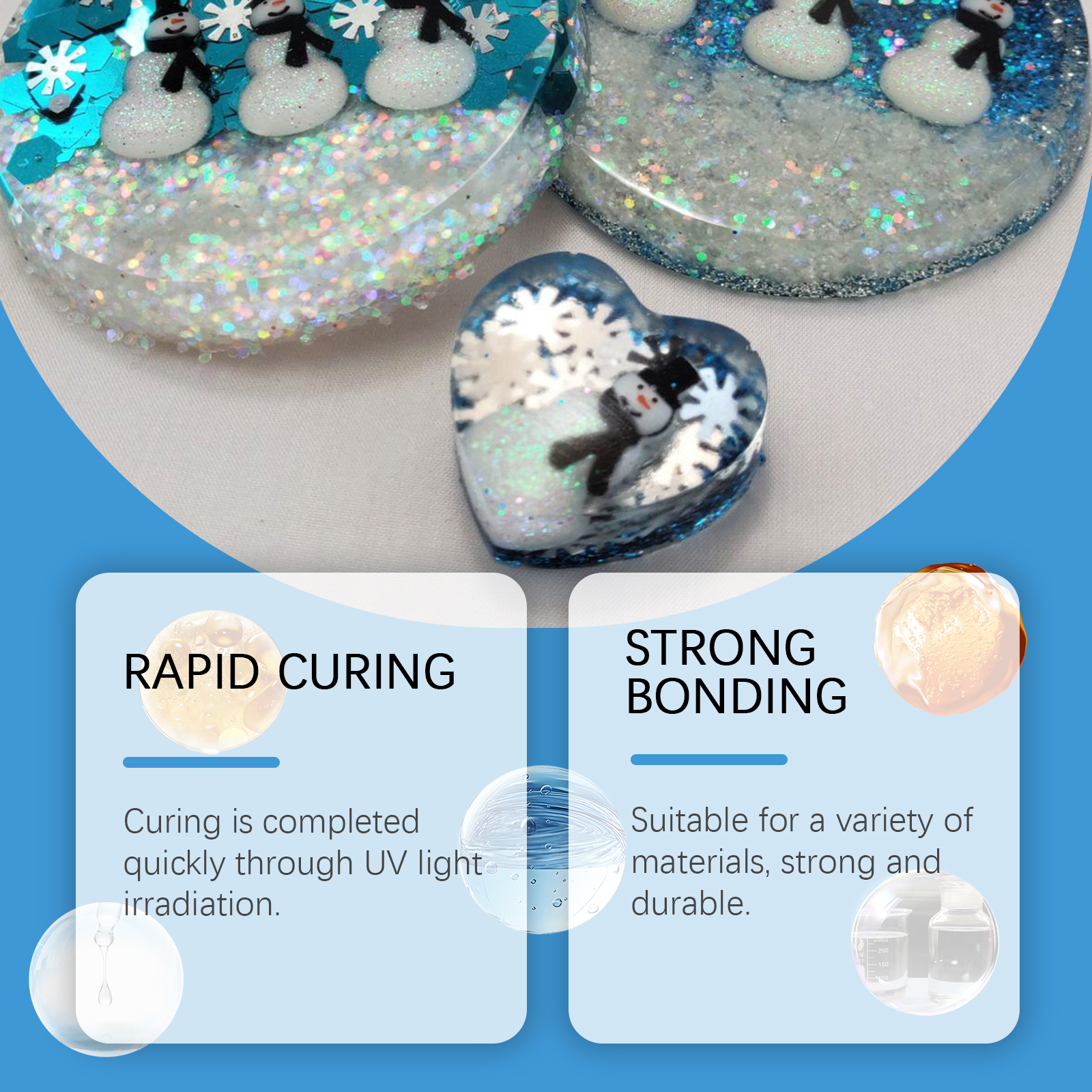 Dowmoo Resin Mold Curing Plastic Glue Hand Diy Clear Quick Drying Glue Odorless Crystal Drop Glue_voghion.com