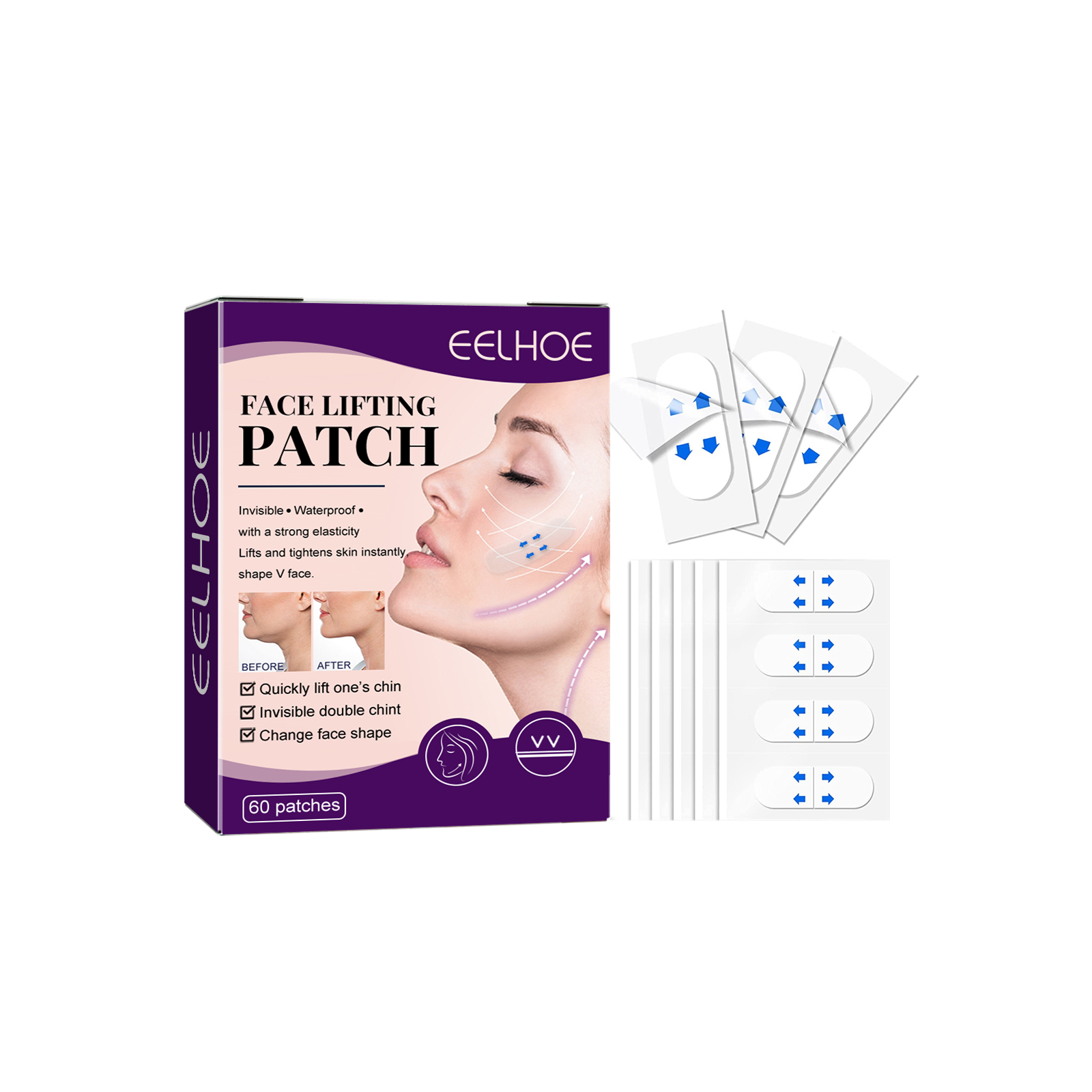 Jawline Slimming Strips for Double Chin Tightening and Facial Sculpting Tapes