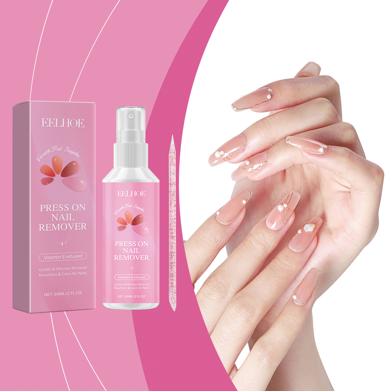 EELHOE Nail Glue Remover, Gentle Remover Nail Polish Gel Dissolves Nail Polish Salon Nail Polish Remover_voghion.com