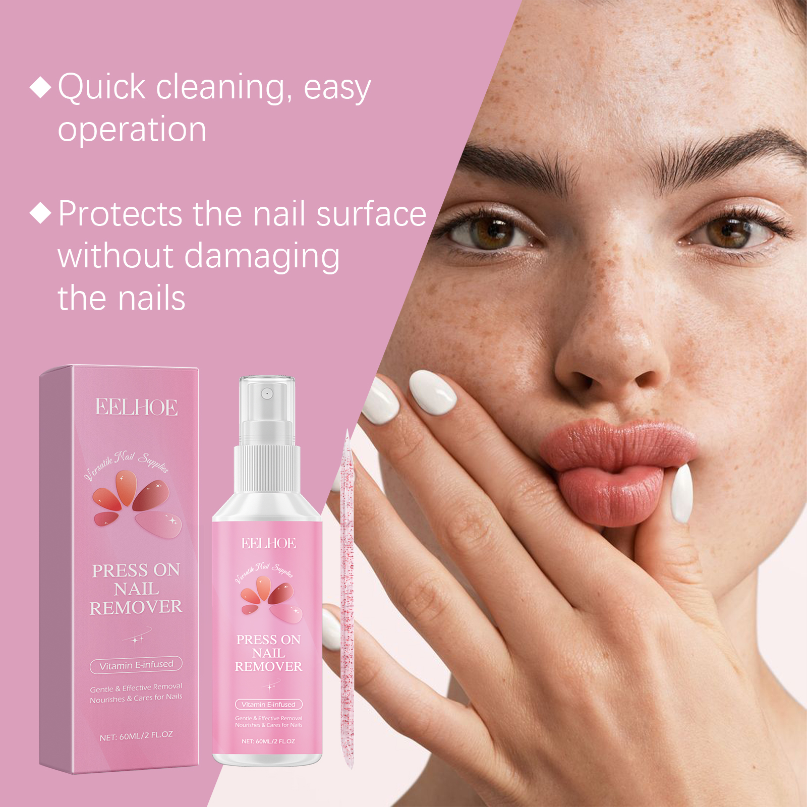 EELHOE Nagelkleberentferner, sanfter Nagellackentferner, Gel-Nagellackentferner, löst Nagellack im Salon auf_voghion.com