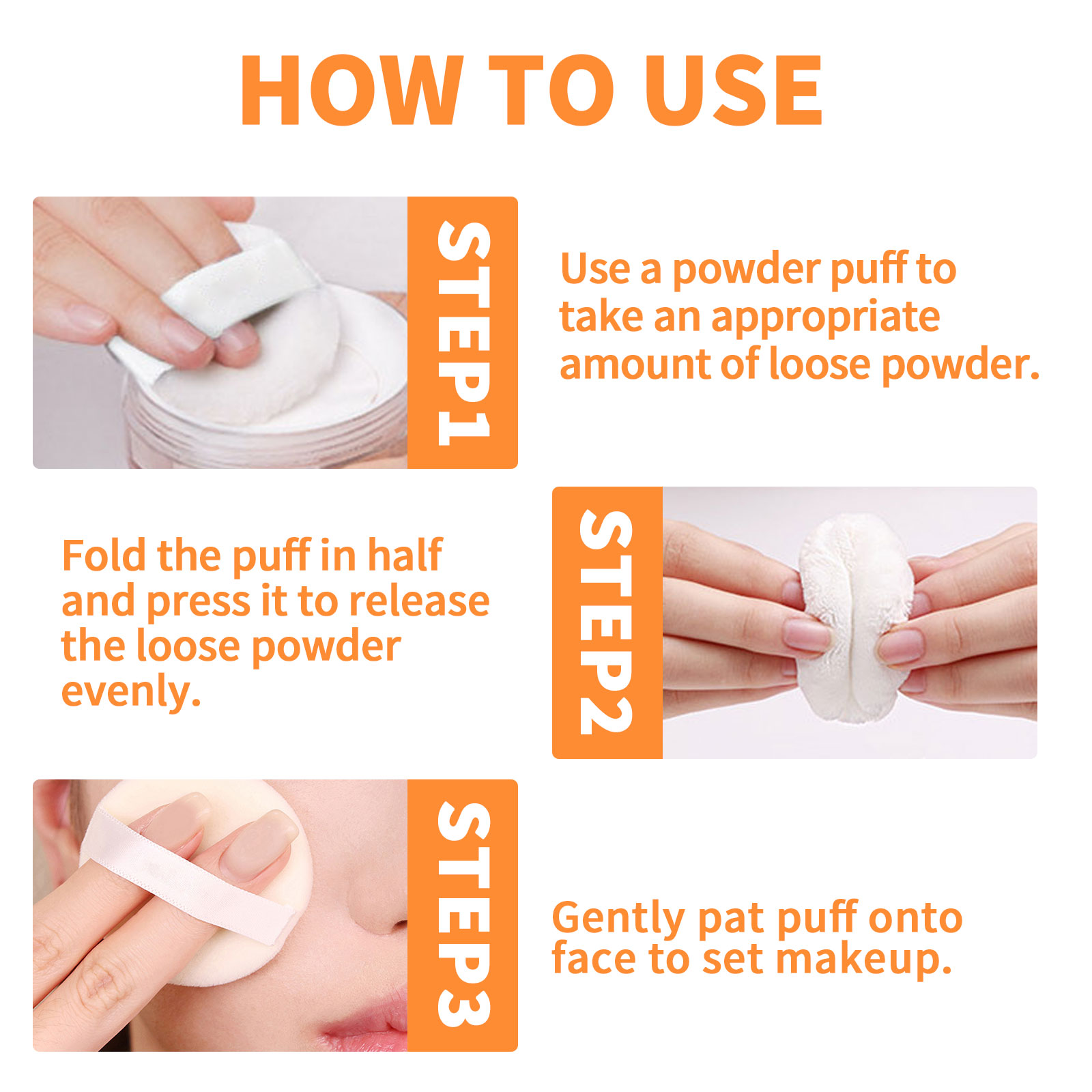 EELHOE Loose Powder, Fade Fine Lines, Waterproof, Sweat Resistant Makeup Natural Concealer Complete Makeup Powder Light And Delicate 2