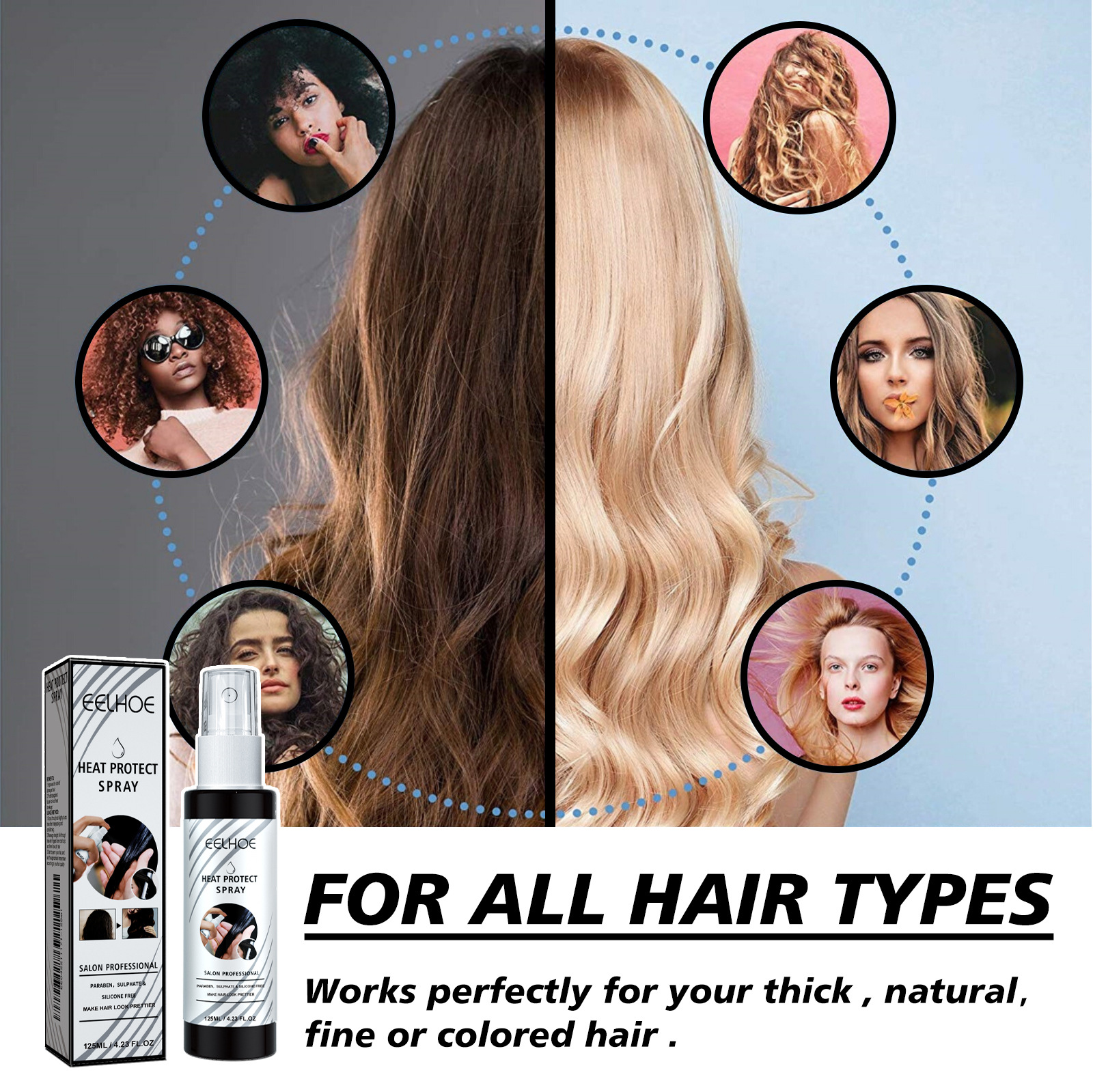 EELHOE EHair Insulation Spray, Pre-Perm Hair Conditioner Moisturizing Thermal Insulation Spray Leave-In 5