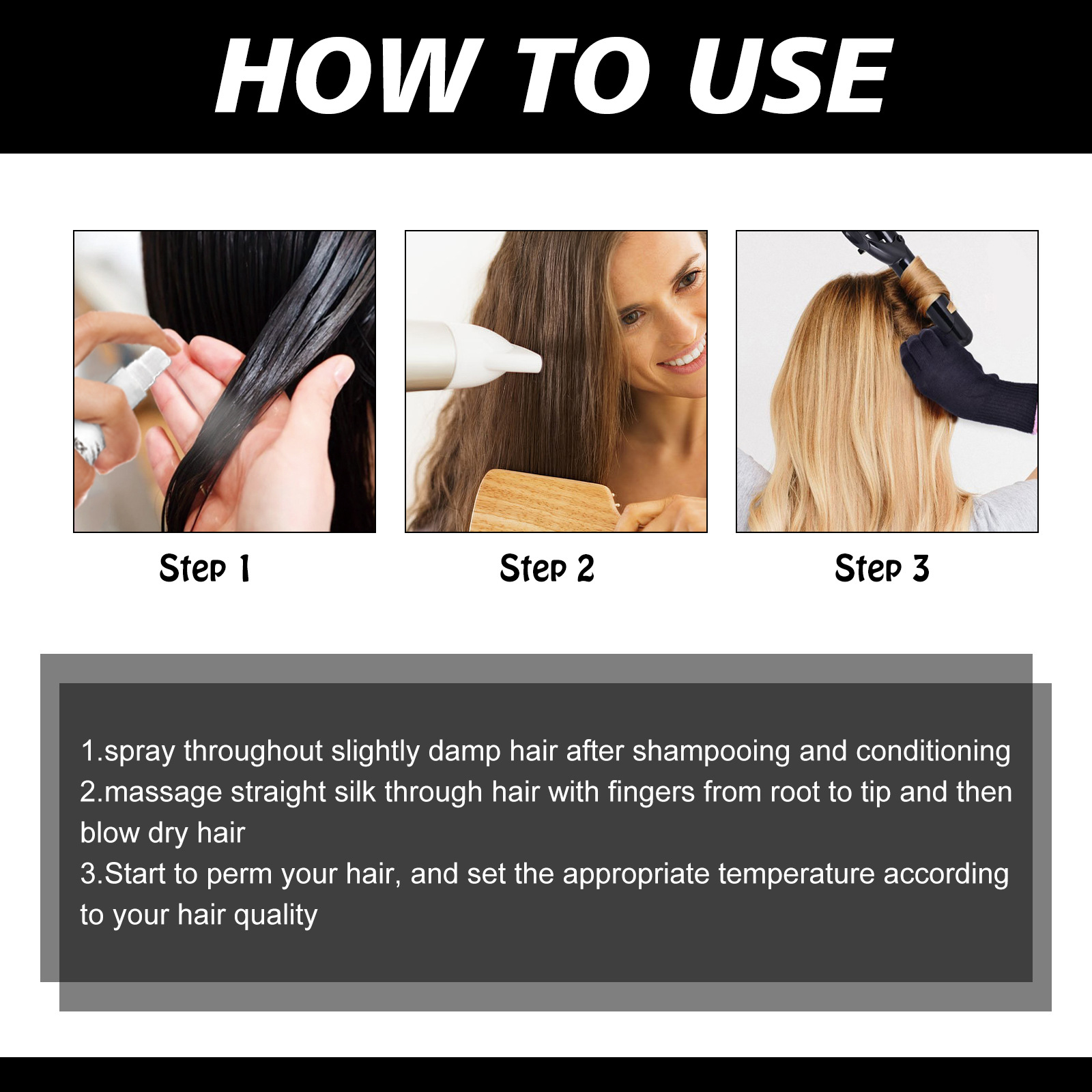 EELHOE EHair Insulation Spray, Pre-Perm Hair Conditioner Moisturizing Thermal Insulation Spray Leave-In 2