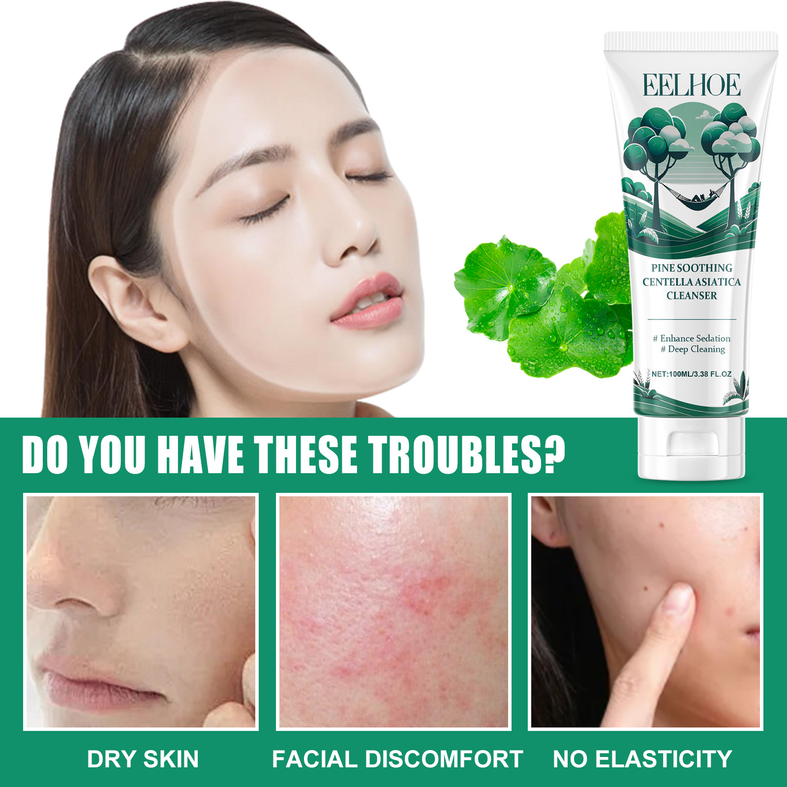 eelhoe-pine-soothing-centella-asiatica-cleanser-deep-clear-pores-soft-moisturizing-skin-moisturizing-non-tight-cleanser