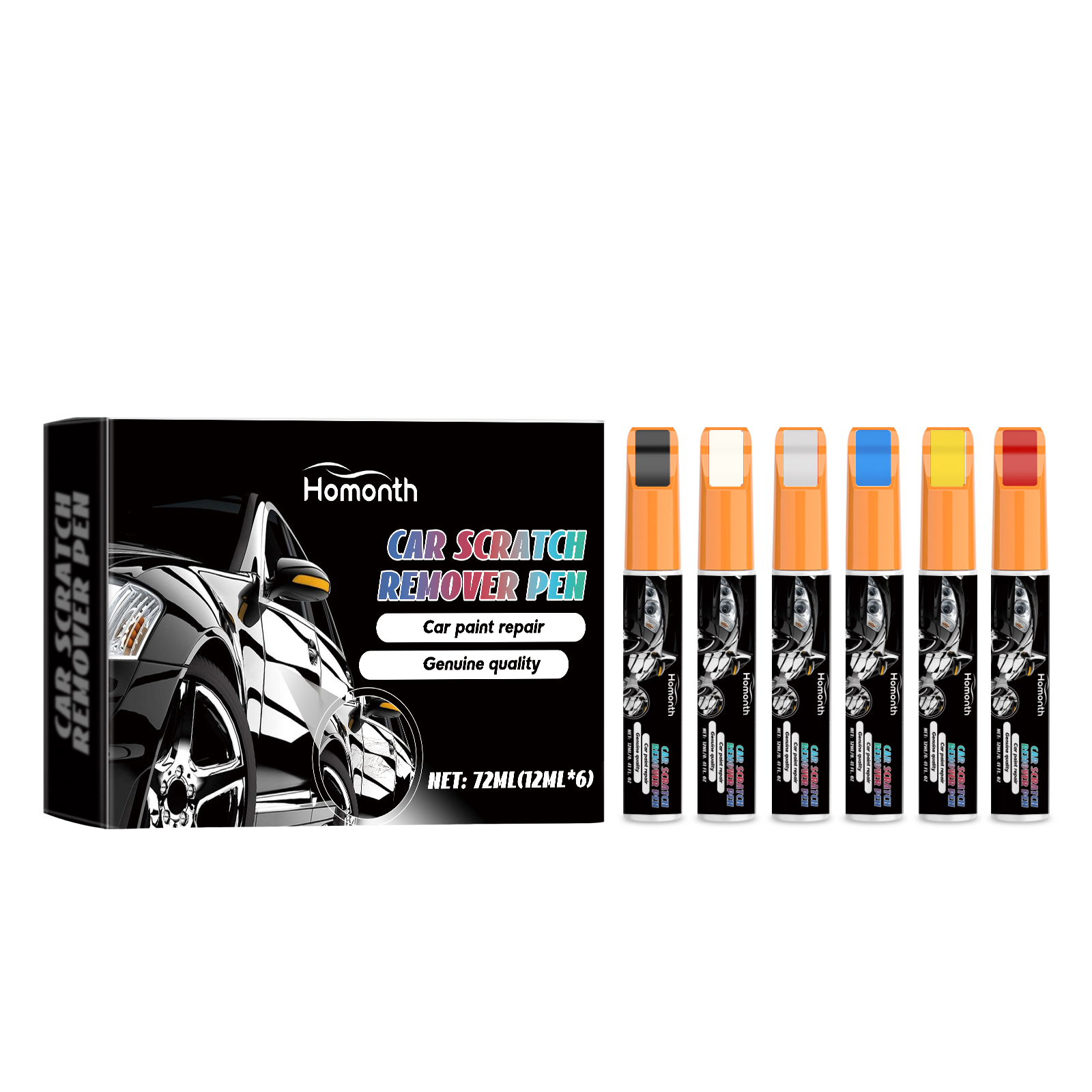 Homonth Automotive Scratch Repair Paint Pen 6-Color Kit Automotive Scratch Repair Refurbished Paint Pen_voghion.com