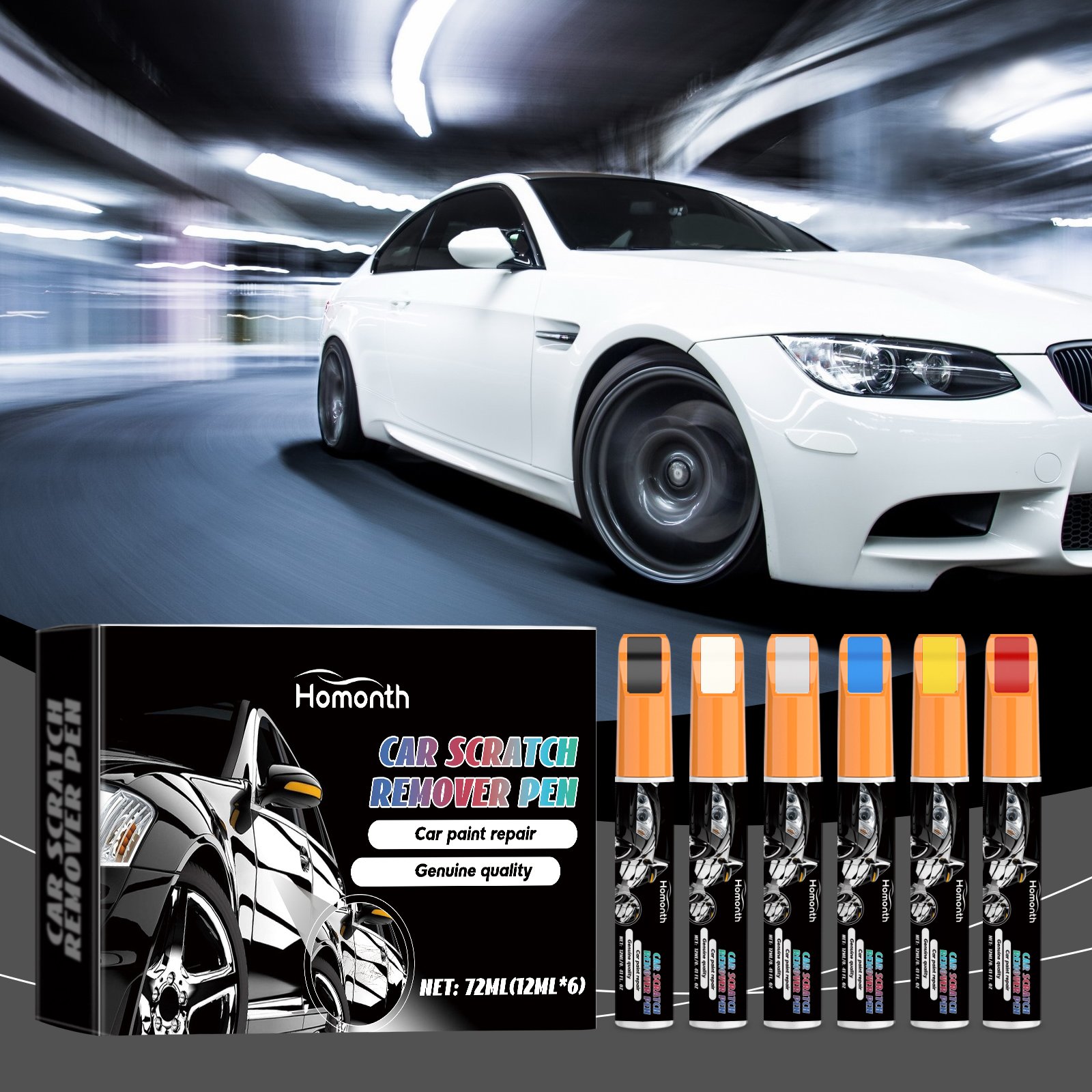 Homonth Automotive Scratch Repair Paint Pen 6-Color Kit Automotive Scratch Repair Refurbished Paint Pen_voghion.com