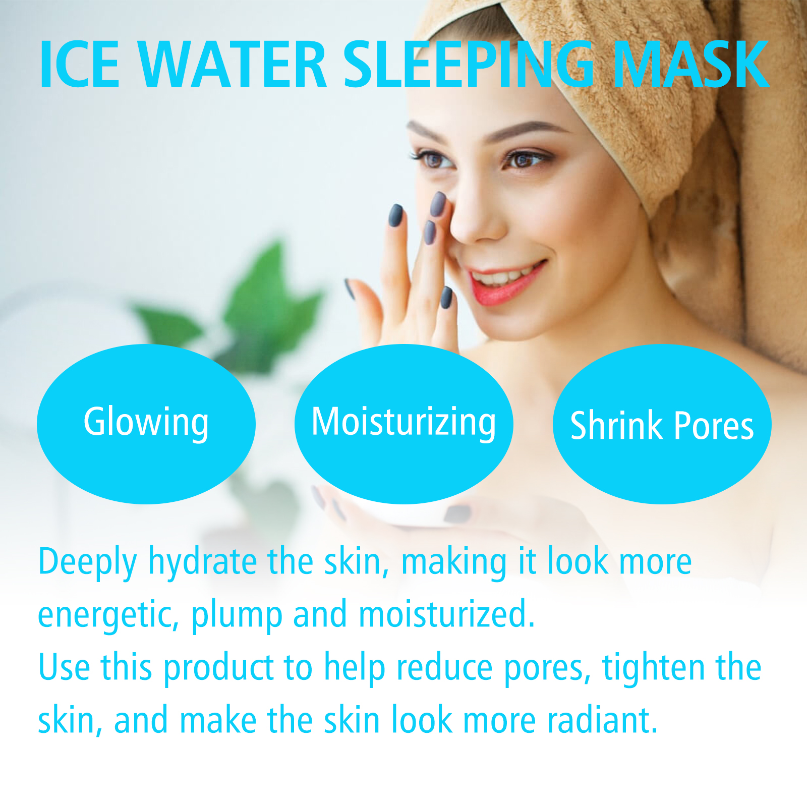 Hoygi Ice Water Sleeping Mask, Deep Facial Hydrating And Moisturizing Delicate Skin Firming Anti-Wrinkle Facial Mask_voghion.com