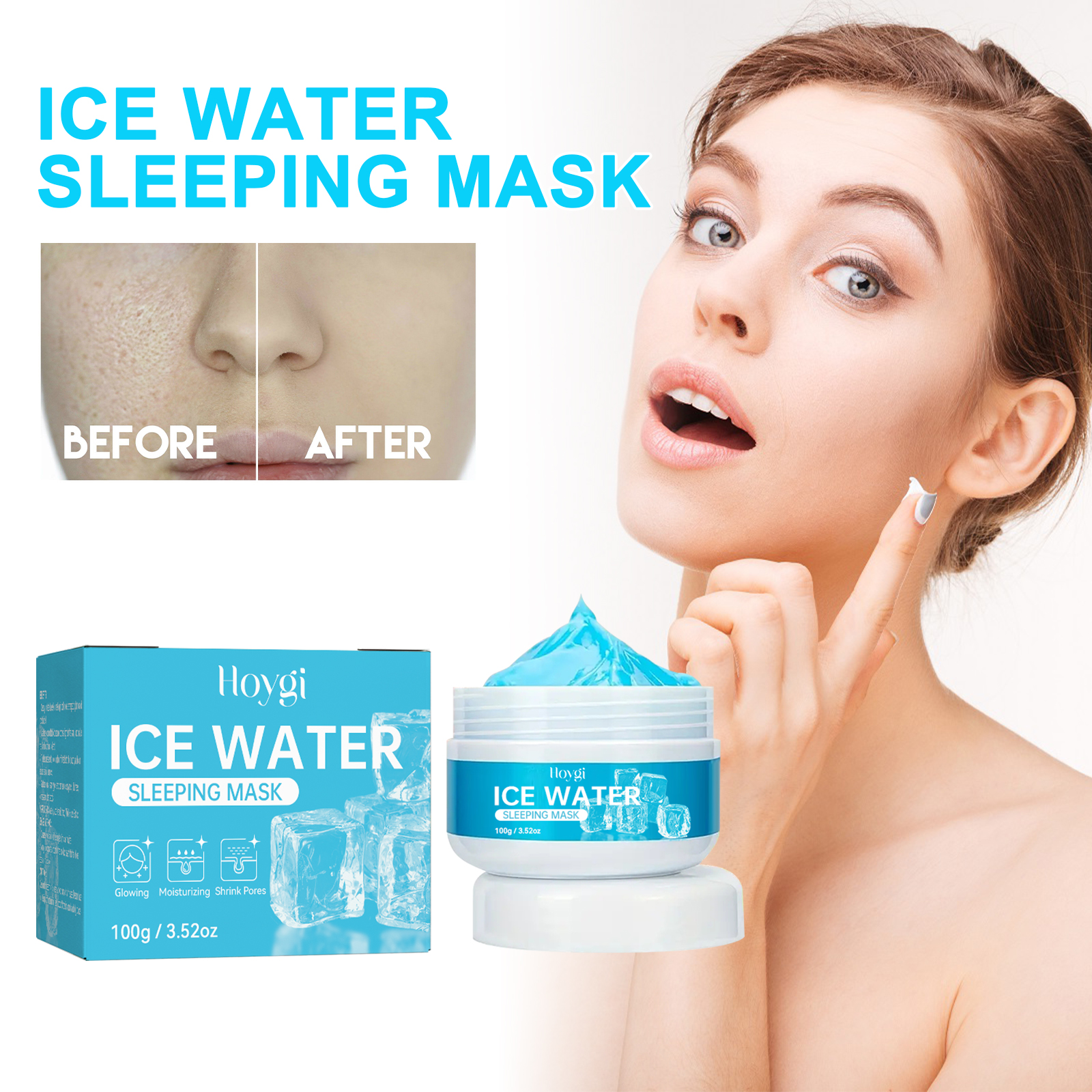 Hoygi Ice Water Sleeping Mask, Deep Facial Hydrating And Moisturizing Delicate Skin Firming Anti-Wrinkle Facial Mask_voghion.com