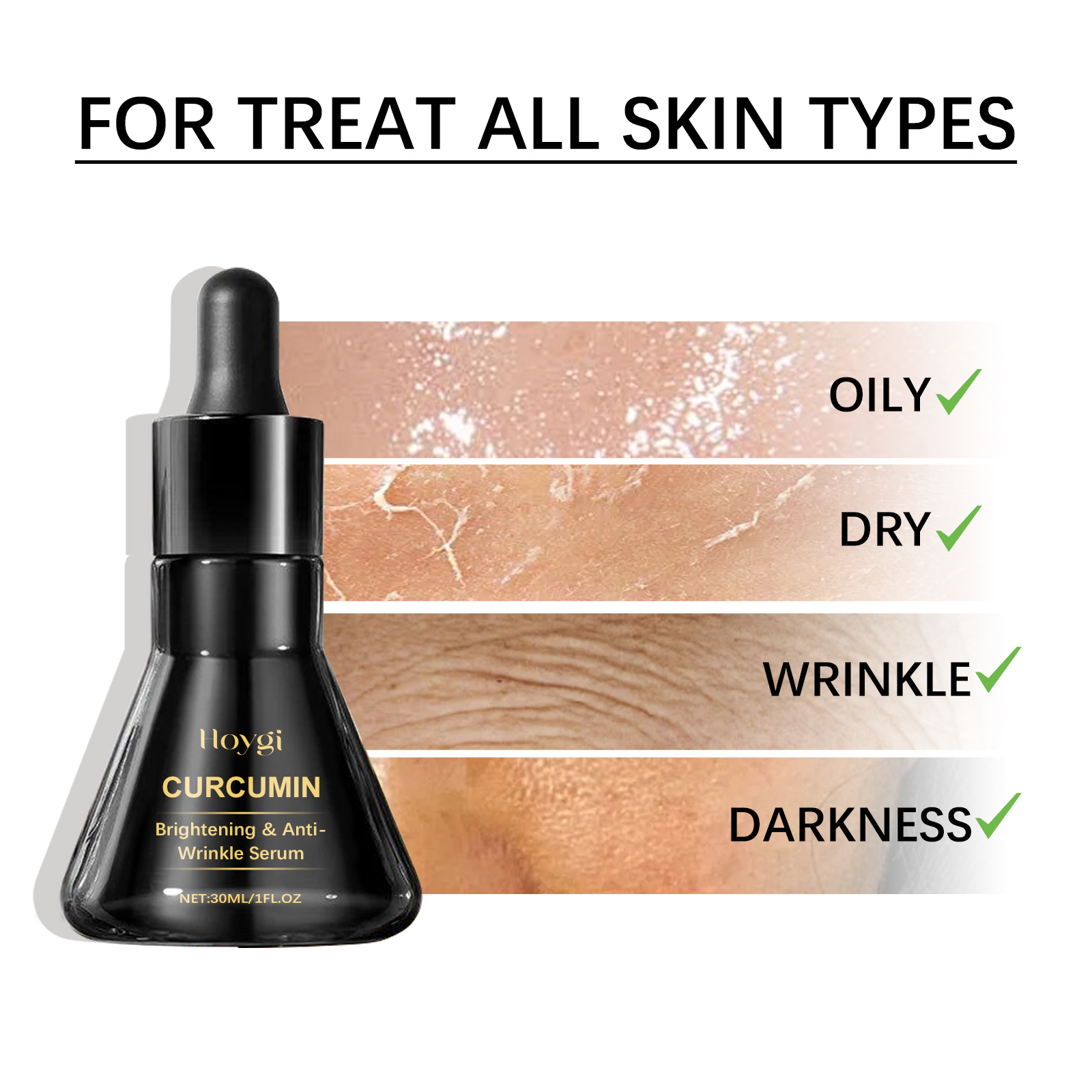 Hoygi Brightening & Anti Wrinkle Serum, Anti-Aging Reduce Dark Spots Dark Yellow Wrinkles Smooth Skin Hydration Firm_voghion.com