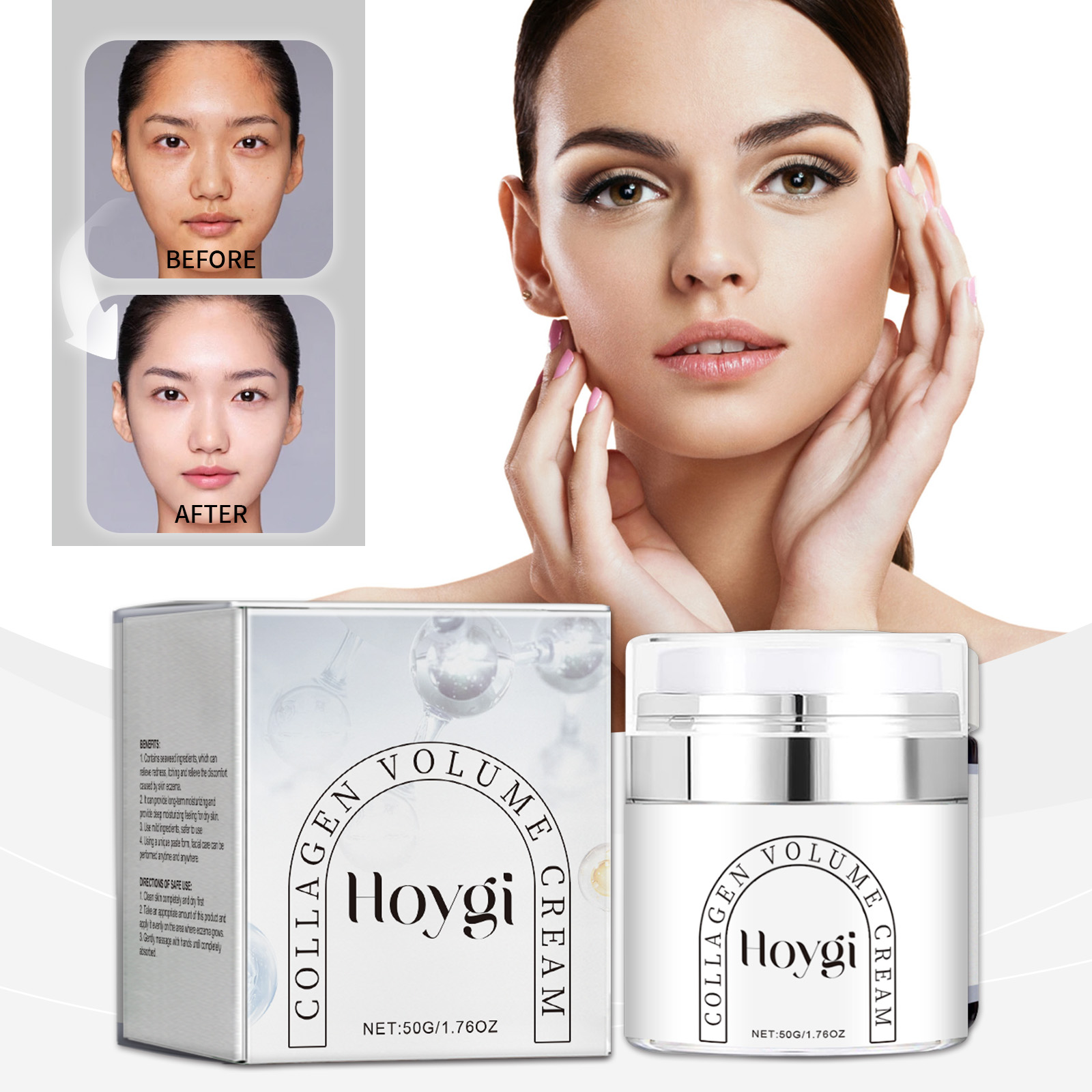 Hoygi Collagen Volumizing Cream, Moisturizing And Lifting Facial Skin, Moisturizing And Rejuvenating Anti-Wrinkle Collagen Cream_voghion.com