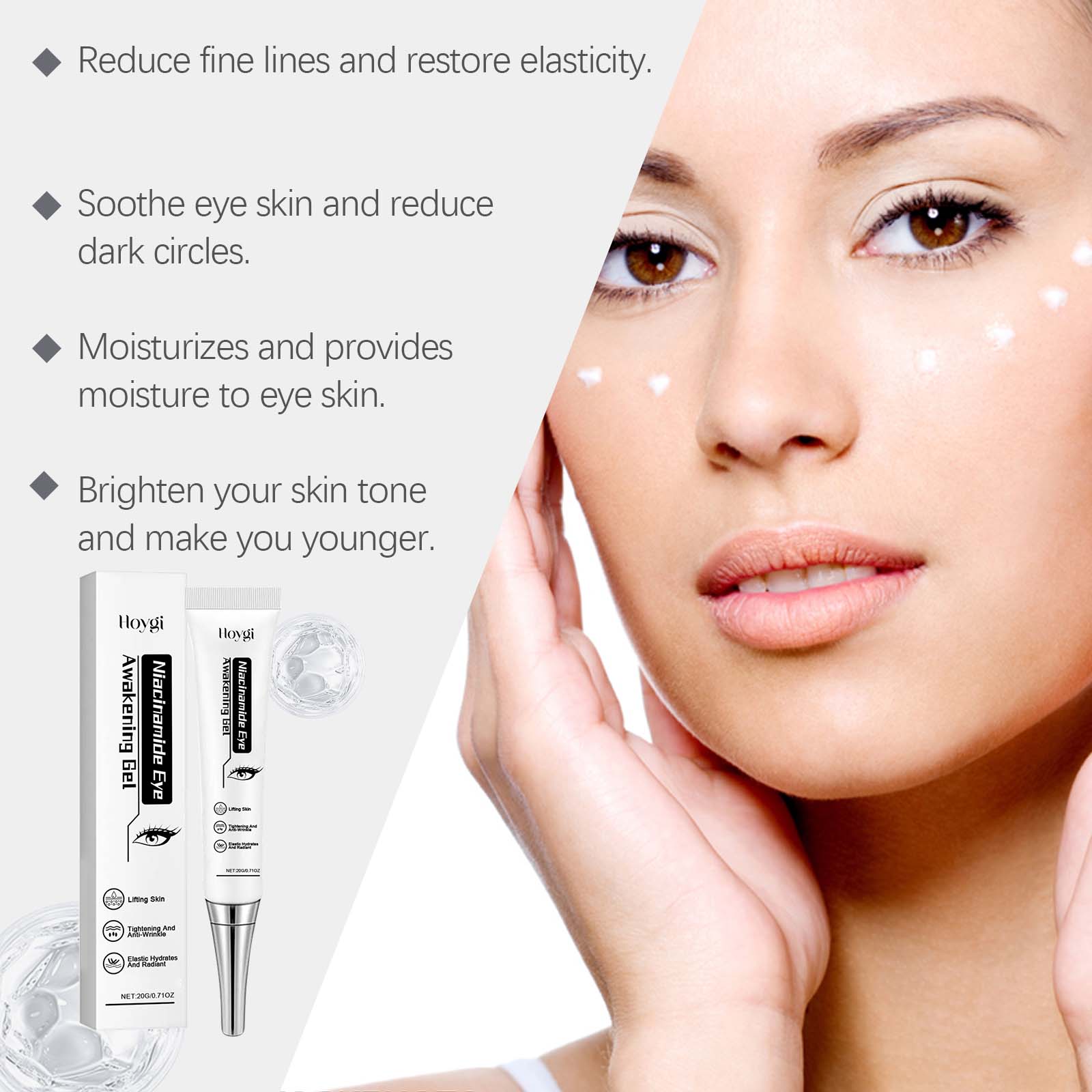 Hoygi Niacinamide Eye Gel Moisturizing Elastic Firming Skin Around The Eye Care Moisturizing Hydrating Eye Cream_voghion.com