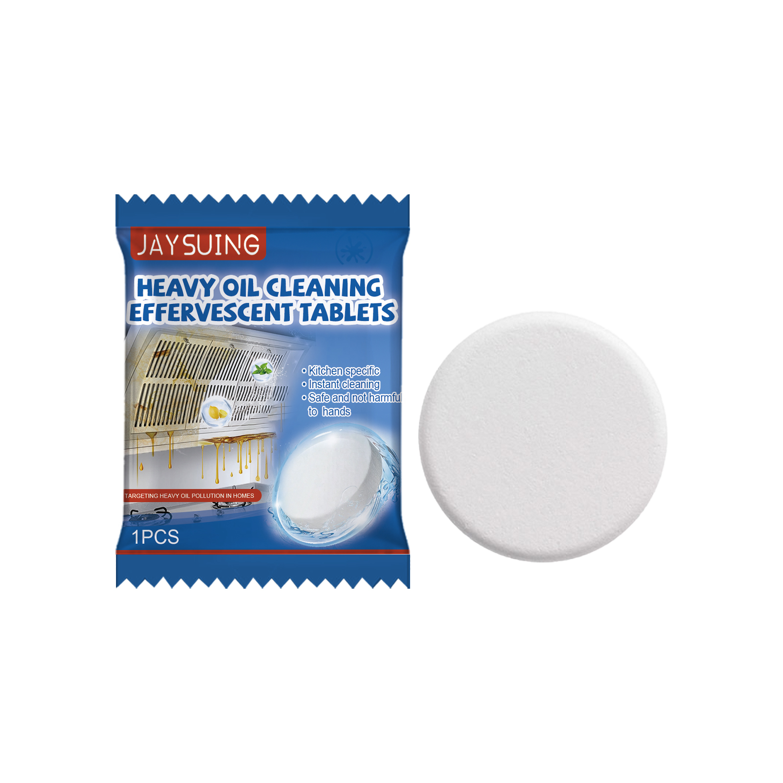 Kitchen Grease Cleaning Tablets - Powerful Formula for Range Hoods & Stovetops