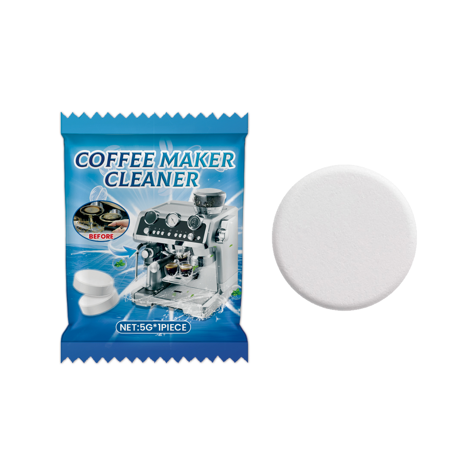Jakehoe Coffee Machine Cleaning Tablets - Powerful Descaler, Odor Eliminator, Extends Machine Lifespan