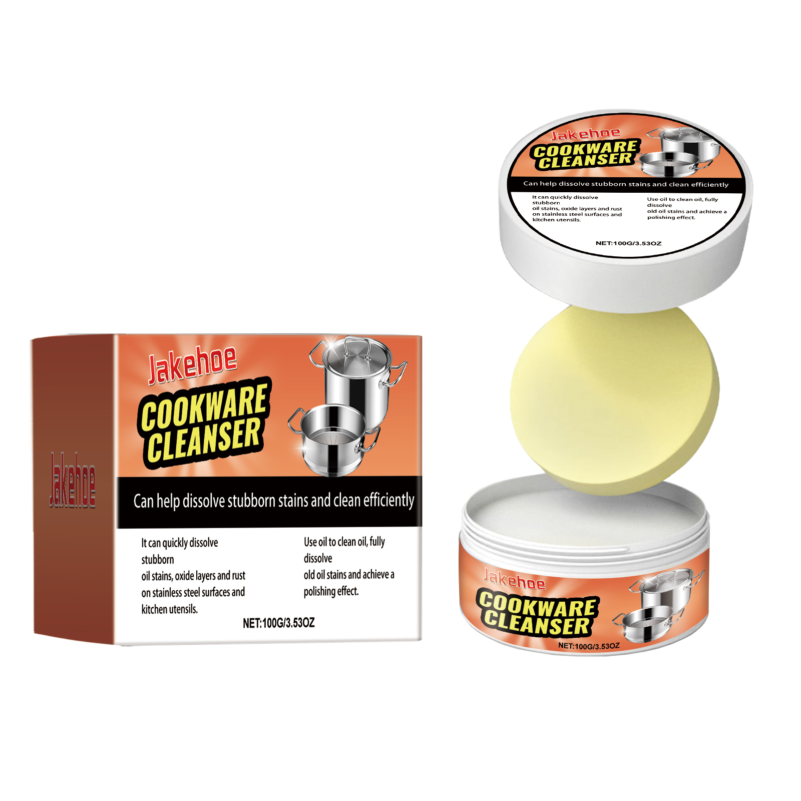 JAKEHOE Heavy-Duty Cookware Cleaning Paste - Say Goodbye to Grease and Rust, Restore Pan Brilliance