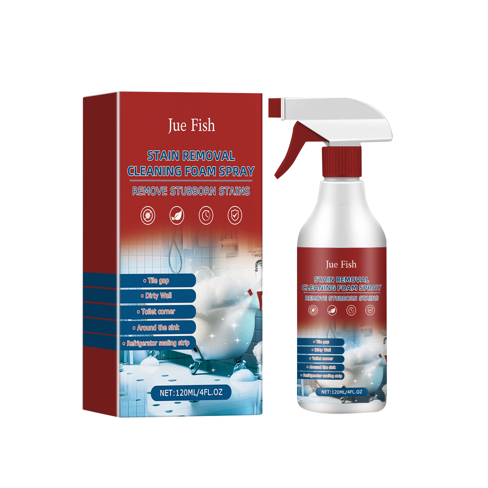 Jue-Fish Bathroom Powerful Stain Remover Spray: Say Goodbye to Stains and Limescale