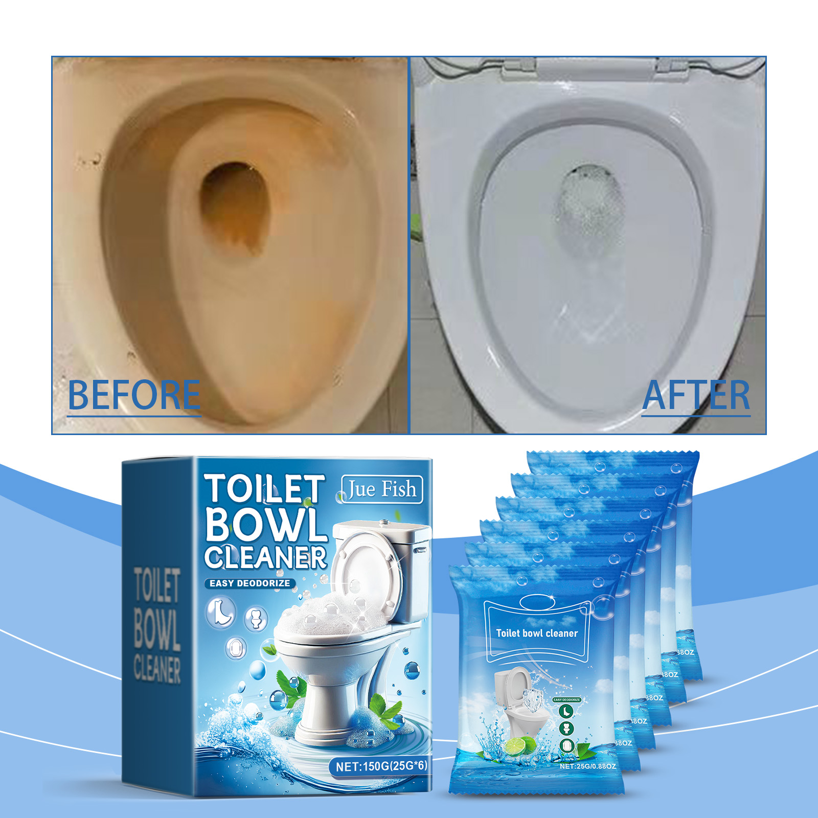 Jue-Fish Toilet Cleaning Powder, Toilet Toilet Household Cleaning Dirt And Urine Stains Odor Foam Cleaning Powder_maomaolike.com