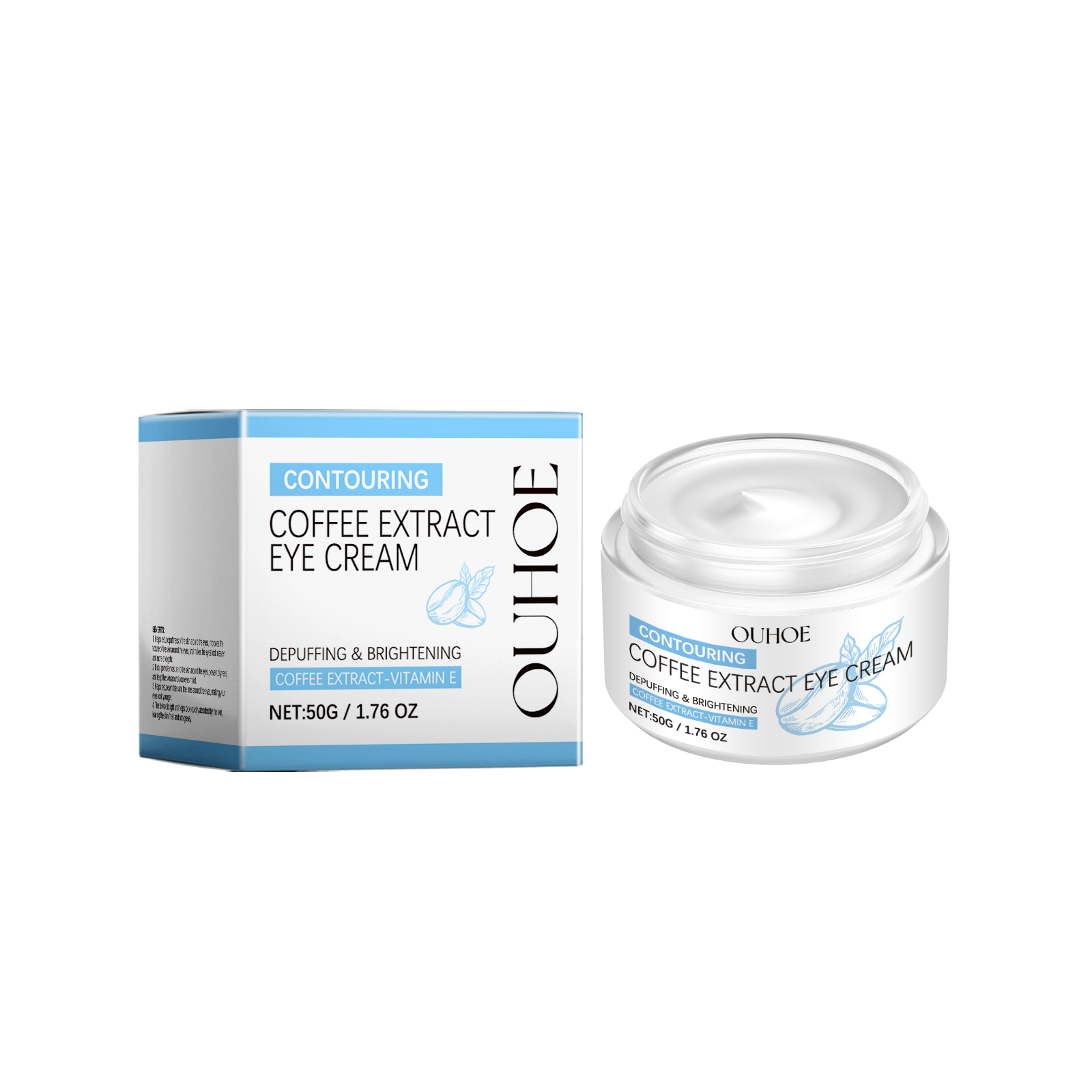 OUHOE Coffee Extract Eye Cream, Fade Out Fine Lines Eye Bags Moisturizing Eye Week Firming Embellish Skin_voghion.com