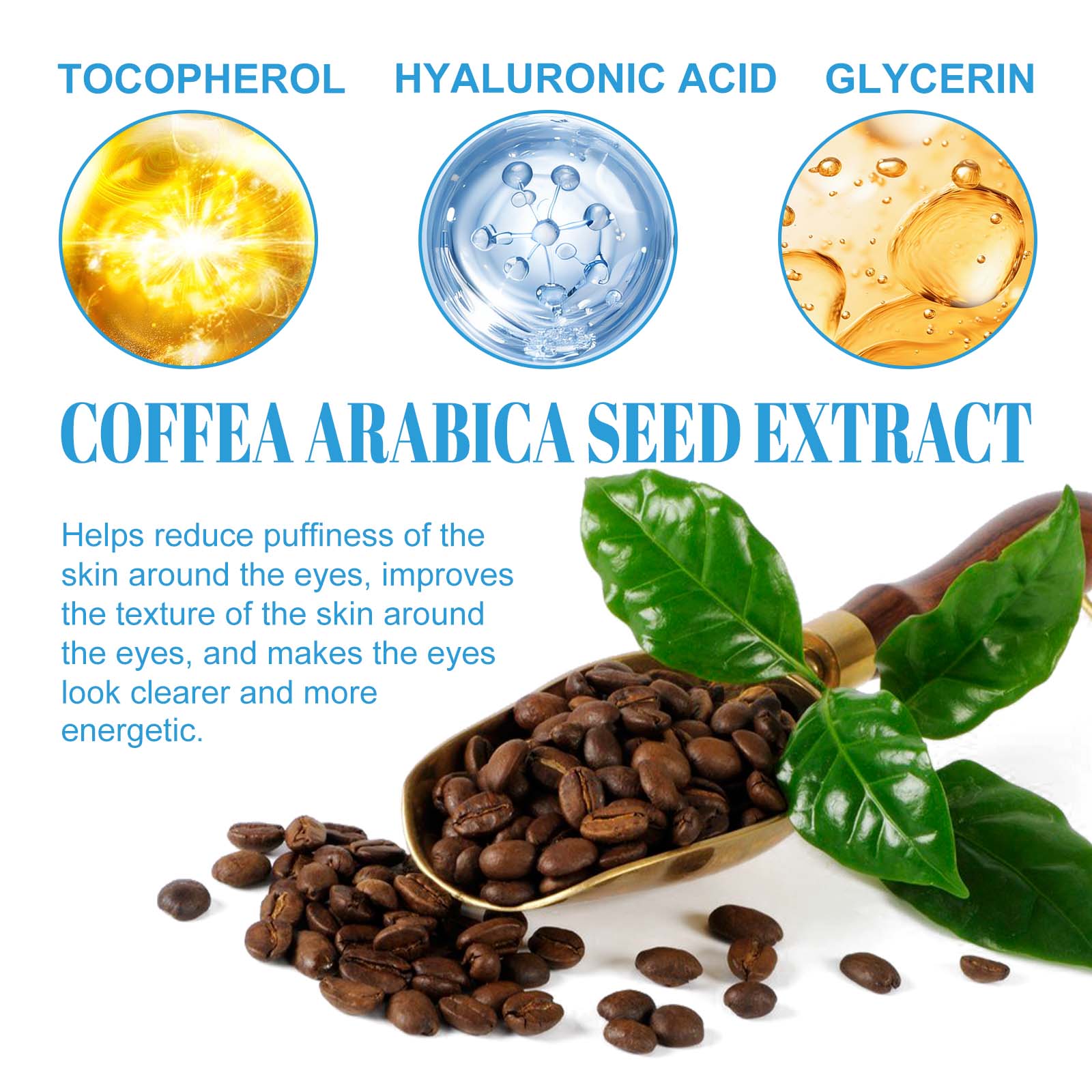 OUHOE Coffee Extract Eye Cream, Fade Out Fine Lines Eye Bags Moisturizing Eye Week Firming Embellish Skin_voghion.com
