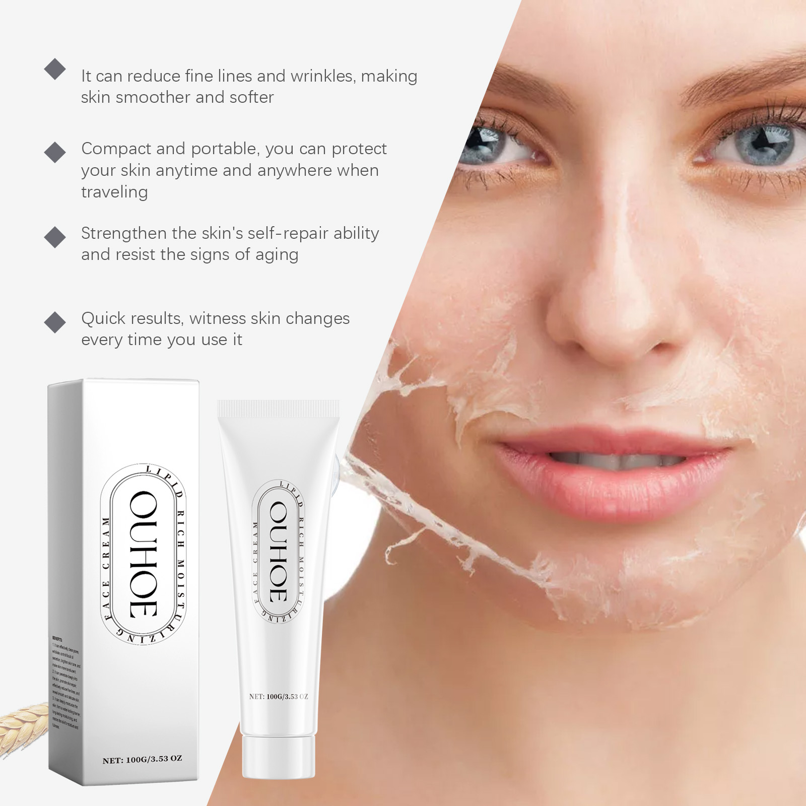 OUHOE Collagen Tear Mask Hydrates, Moisturizes, Exfoliates, Brighens, Brighens And Gently Moisturizes Skin_voghion.com